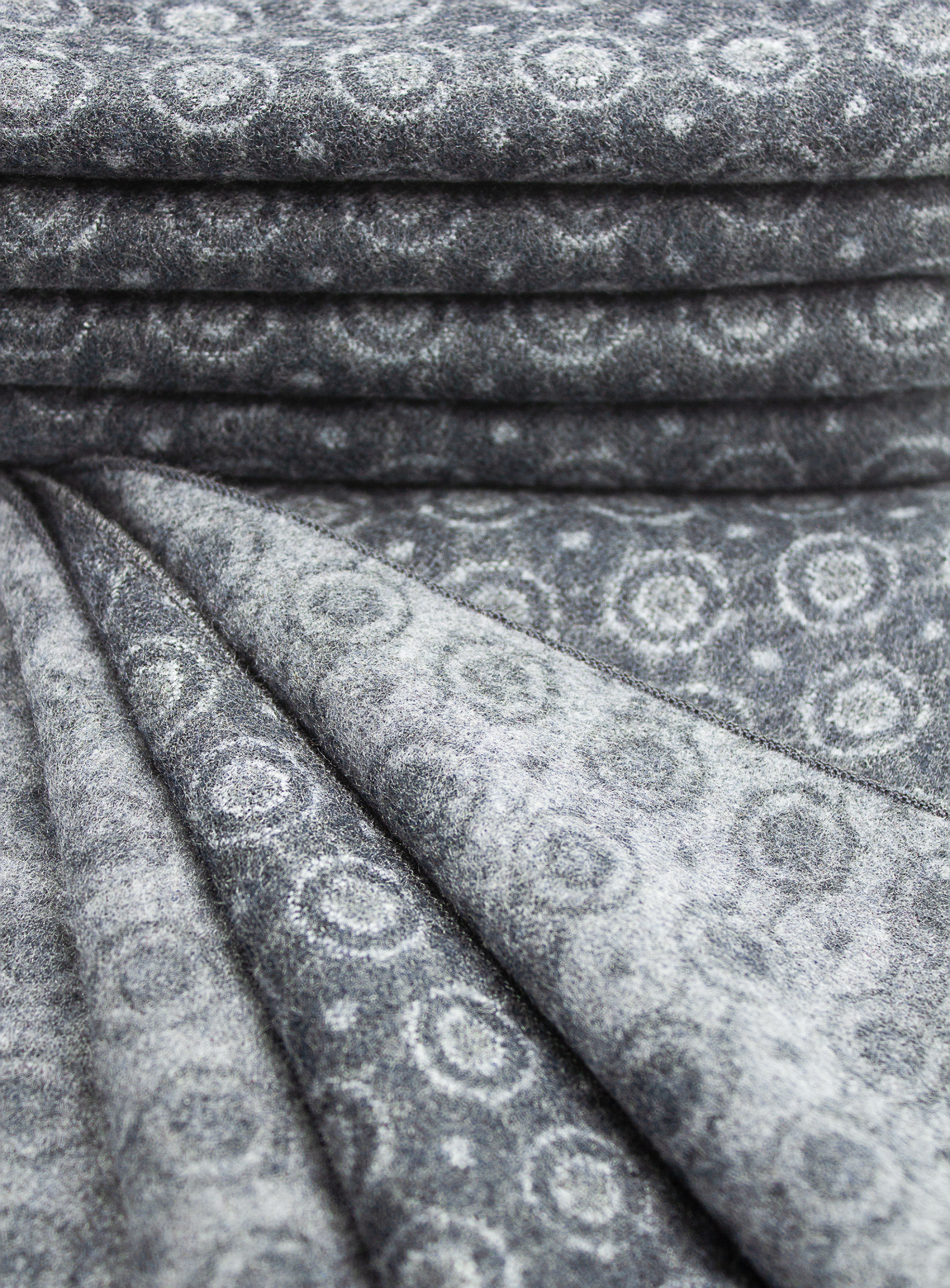 Grey Medallion Pure Silk Scarf