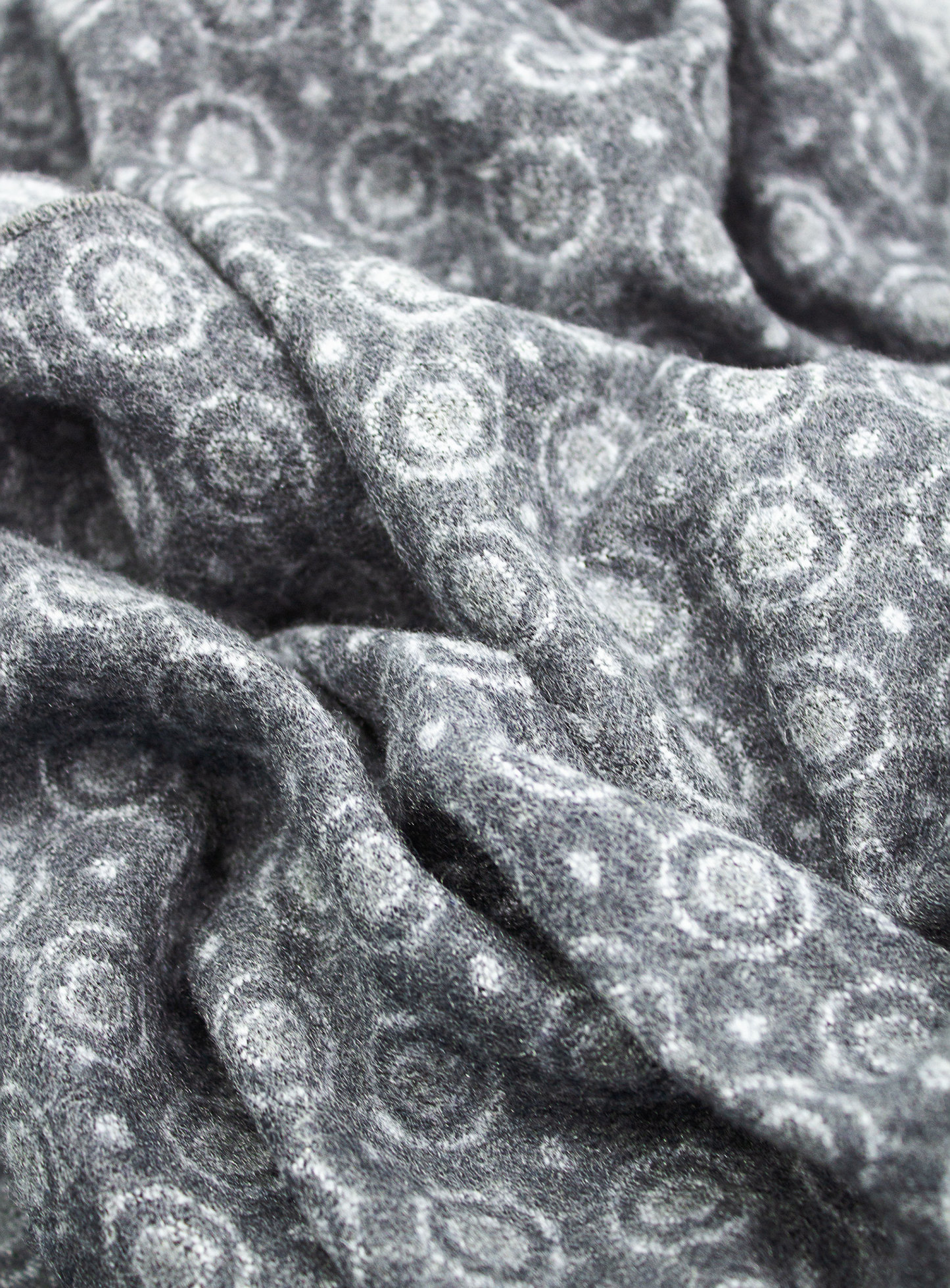 Grey Medallion Pure Silk Scarf