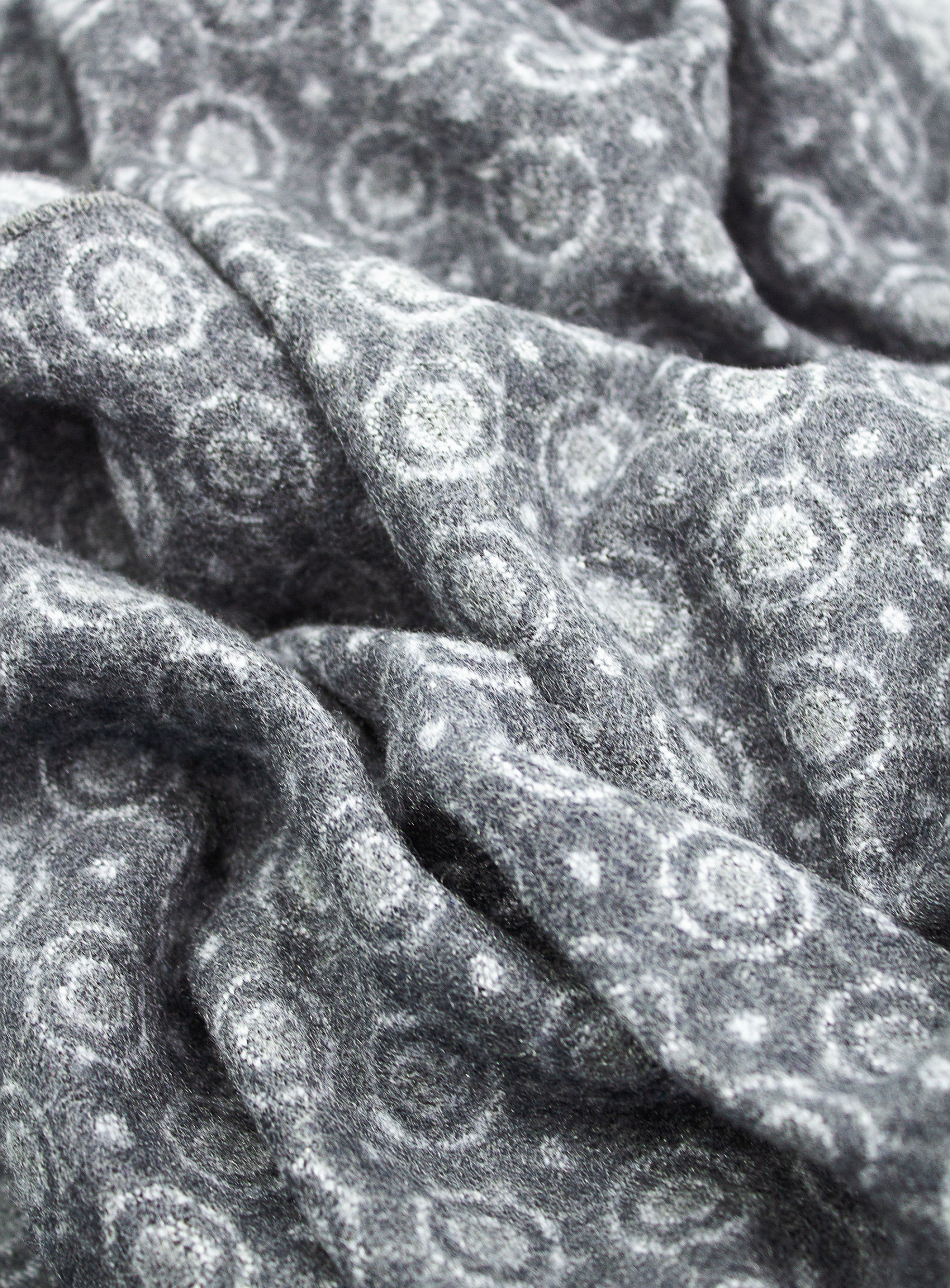 Grey Medallion Pure Silk Scarf