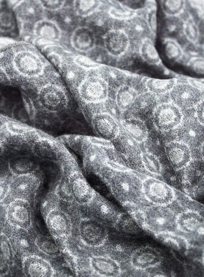 Grey Medallion Pure Silk Scarf