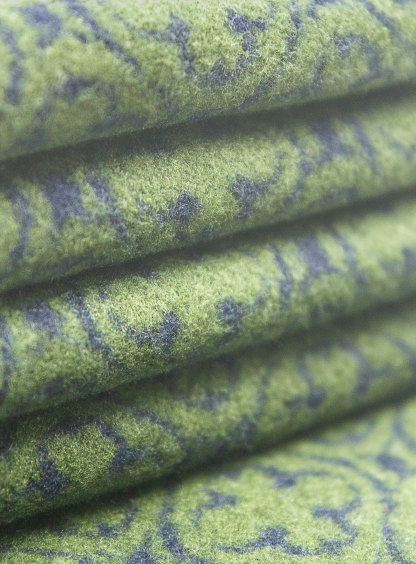 Navy & Green Medallion Pure Silk Scarf