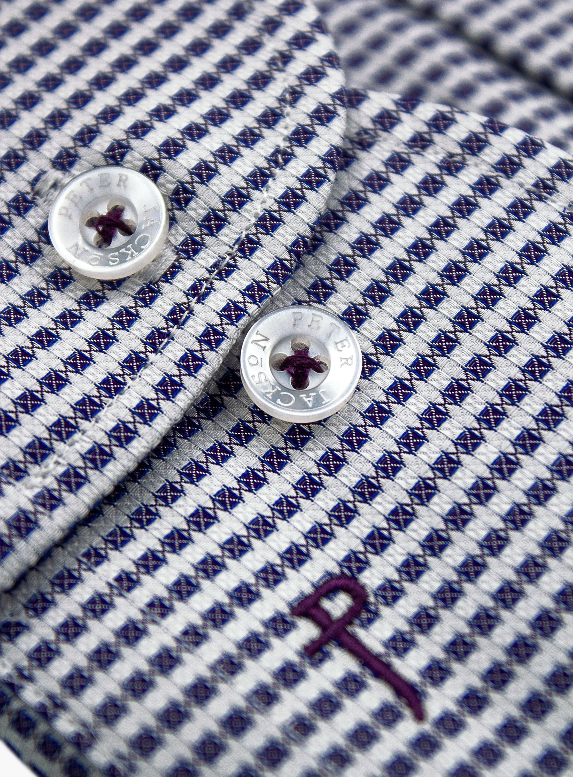 Milan Grape Dobby Grid Dot Shirt