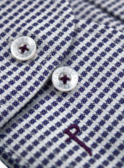 Milan Grape Dobby Grid Dot Shirt