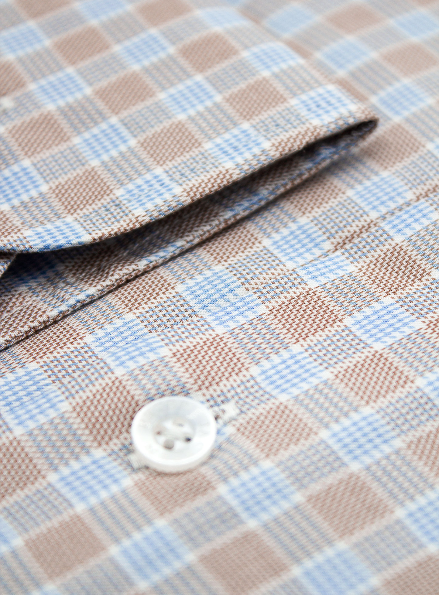 Milan Taupe & Blue Plaid Shirt