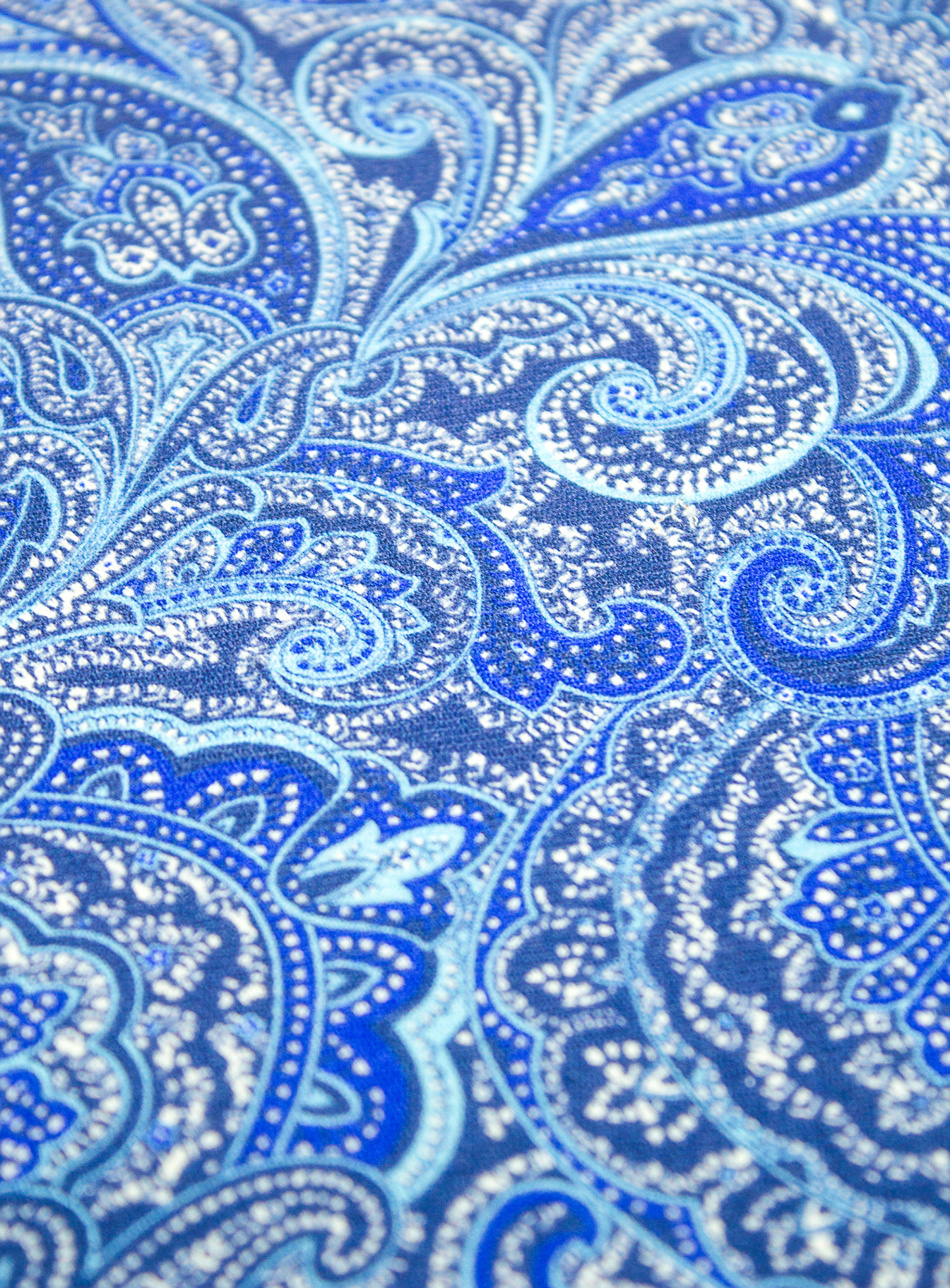 Azure Paisley Pocket Square