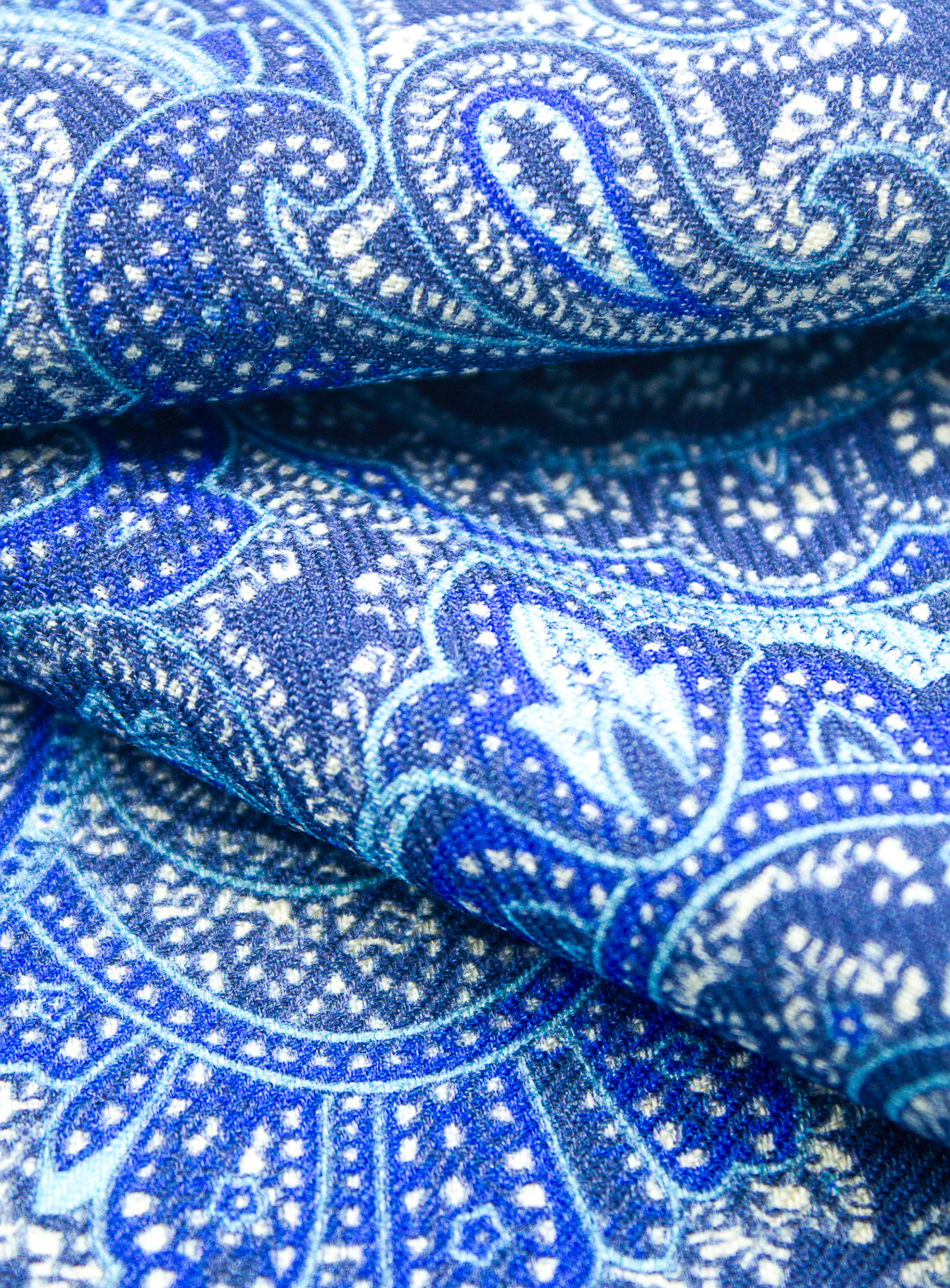 Azure Paisley Pocket Square