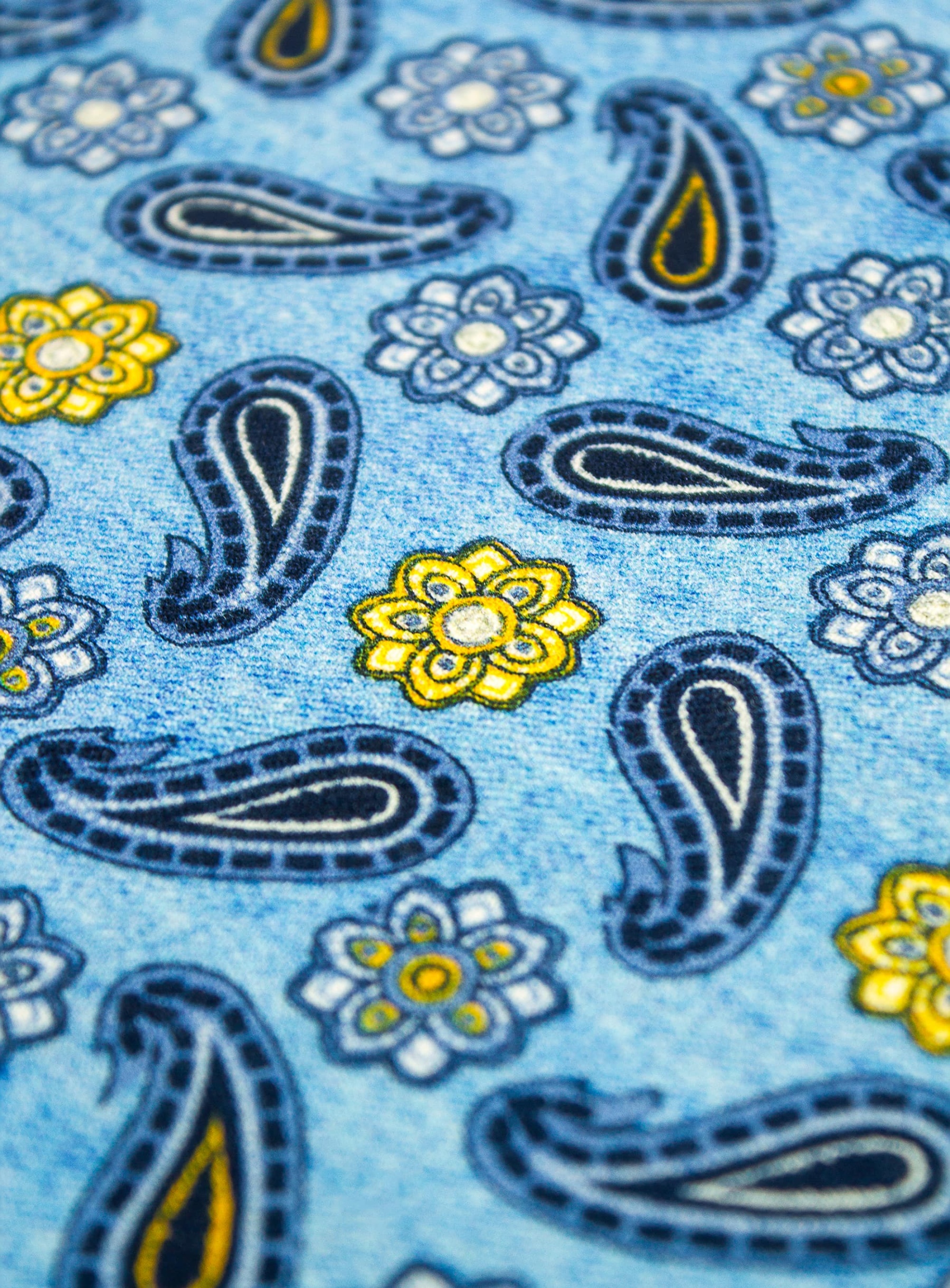 Azure Paisley Garden Pocket Square