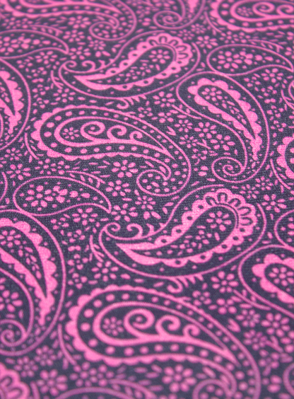 Navy & Pink Flourish Pocket Square
