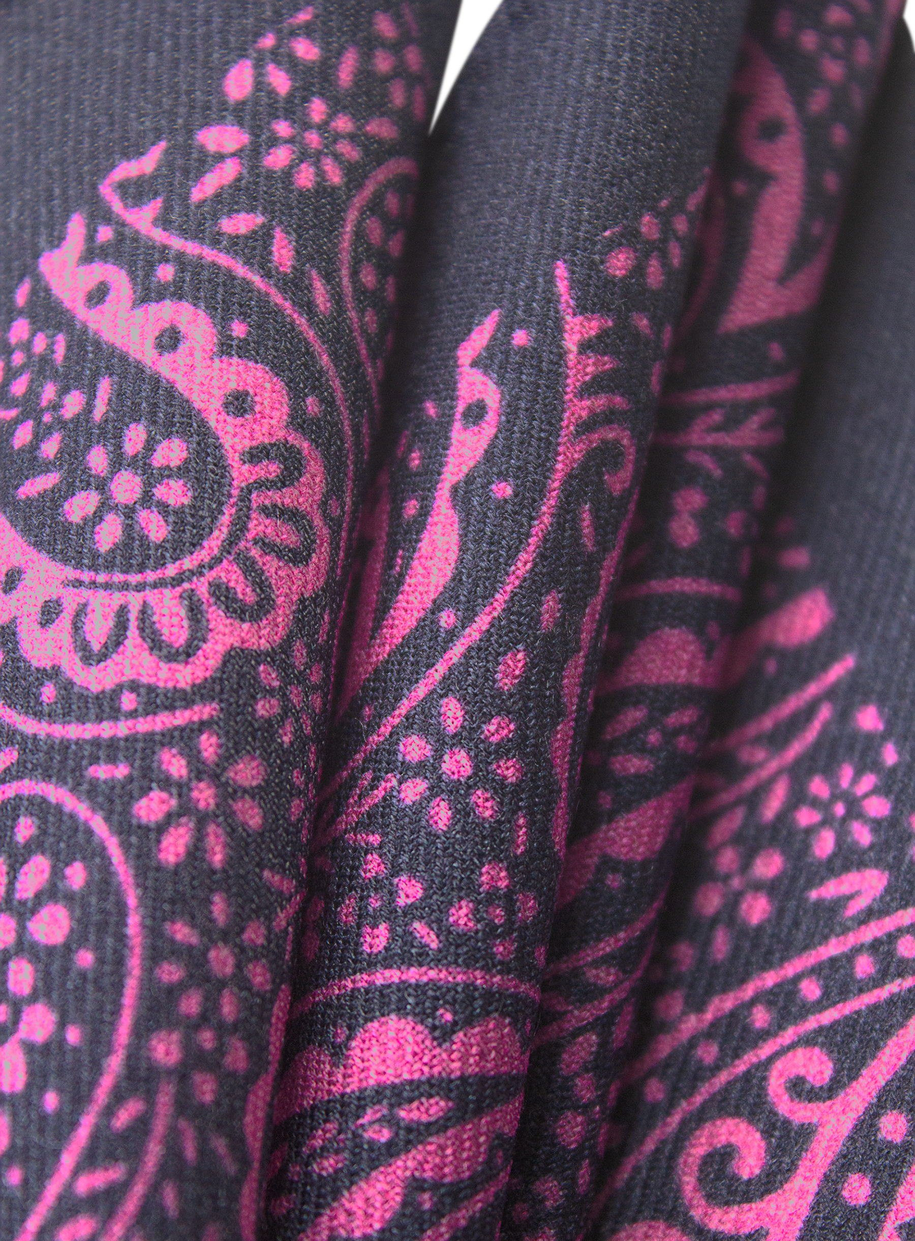 Navy & Pink Flourish Pocket Square