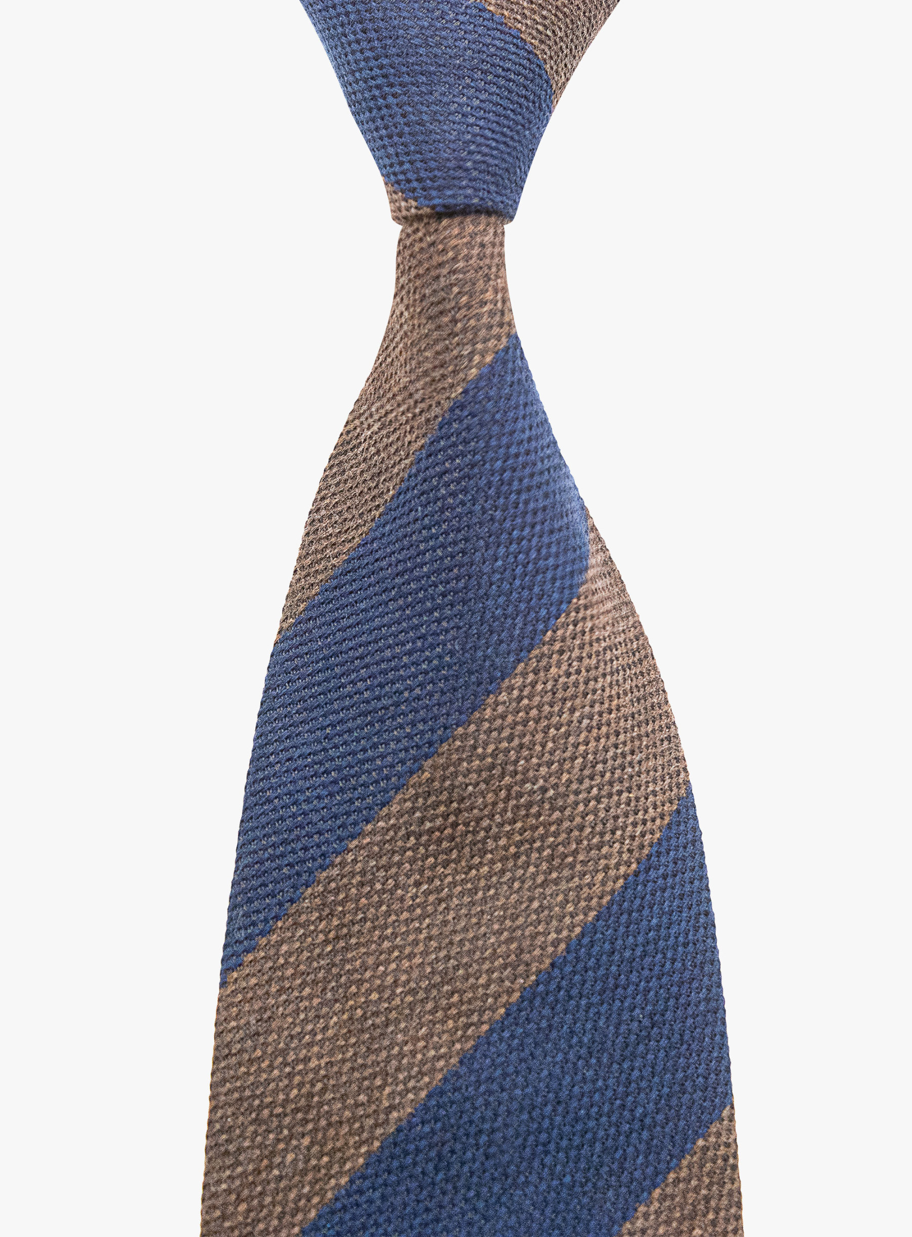 Luxury Italian Striped Tie: Brown and Navy Elegance