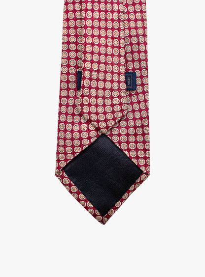 Bottinelli Italian Tie: Burgundy Medallion Design