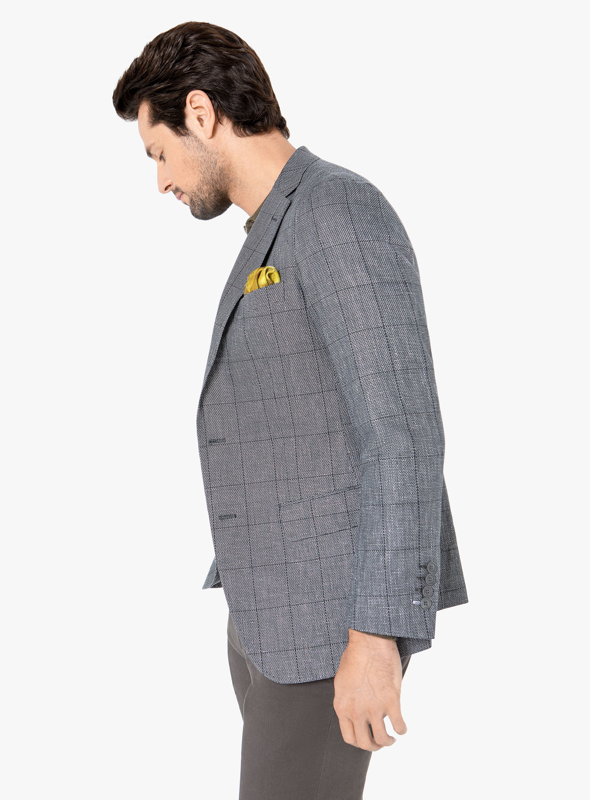Men {collection_title} Vicenza Forest Green Overcheck Jacket Peter Jackson
