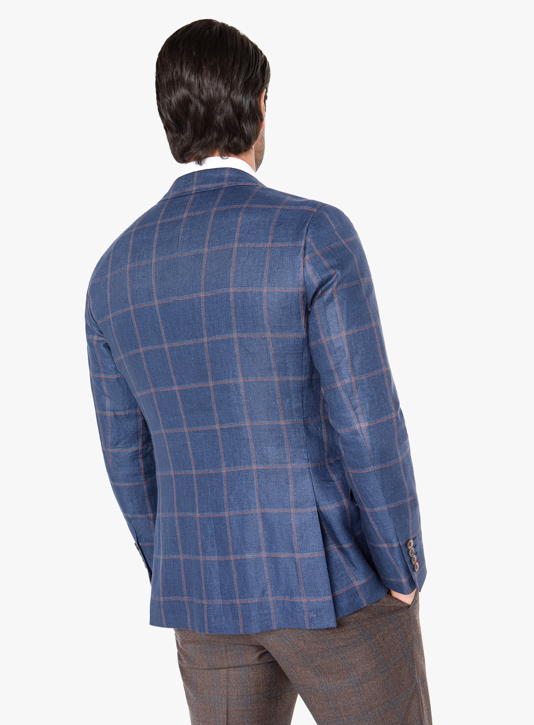 Men {collection_title} Portici Indigo Mulberry Check Jacket Peter Jackson