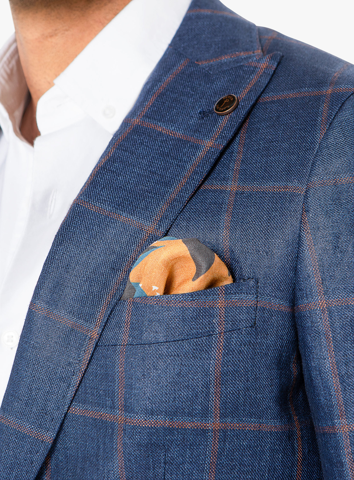 Men {collection_title} Portici Indigo Mulberry Check Jacket Peter Jackson