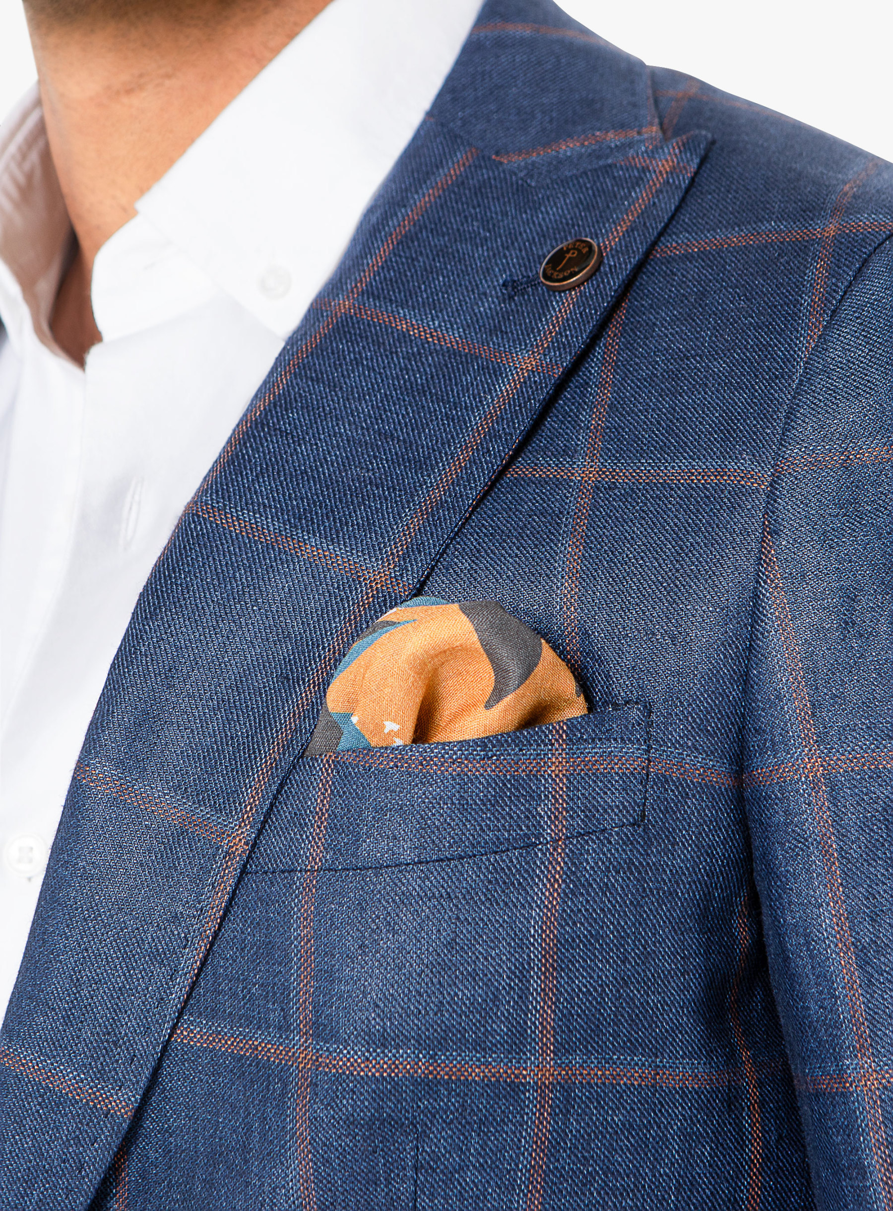Men {collection_title} Portici Indigo Mulberry Check Jacket Peter Jackson