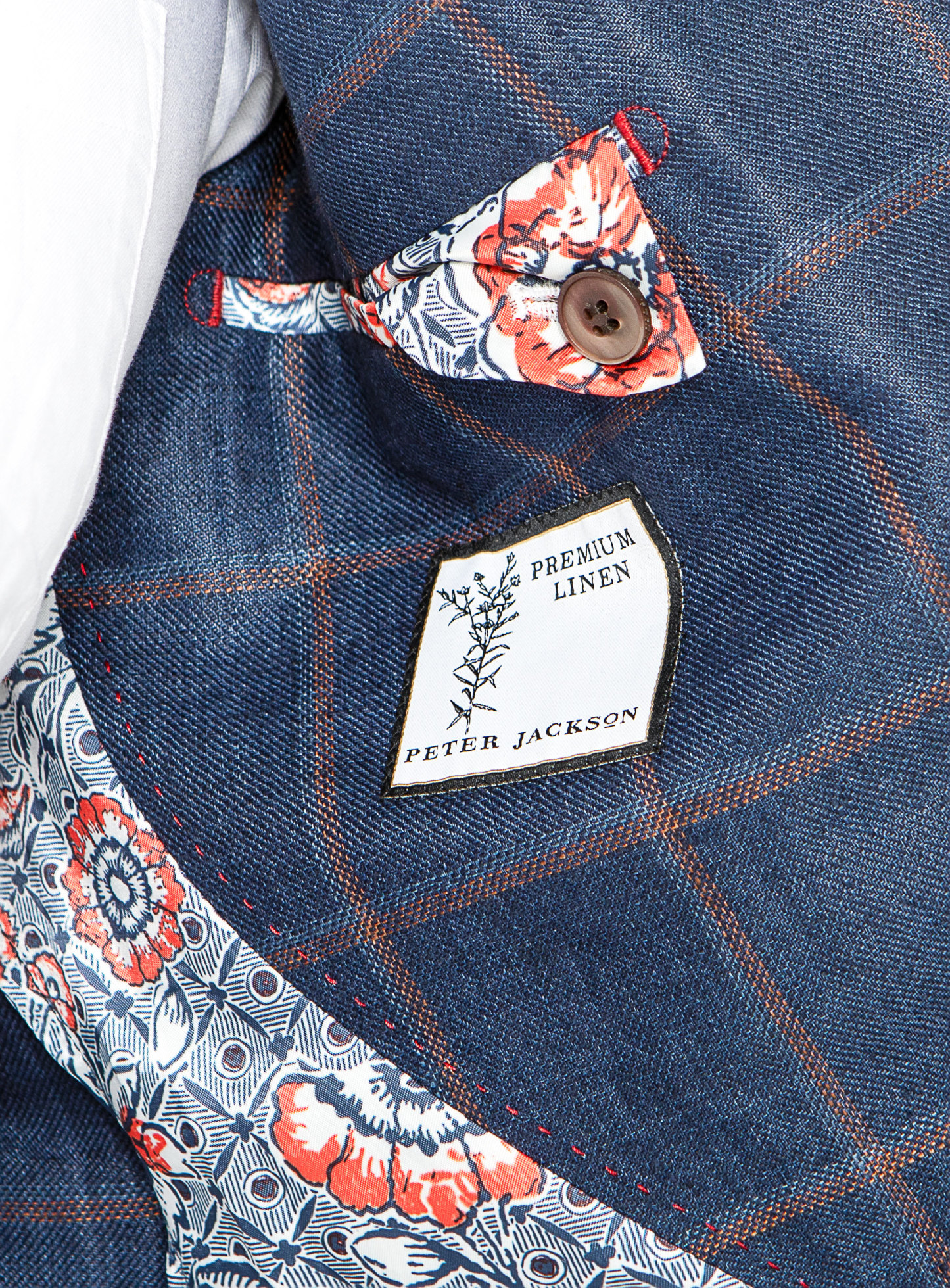Men {collection_title} Portici Indigo Mulberry Check Jacket Peter Jackson