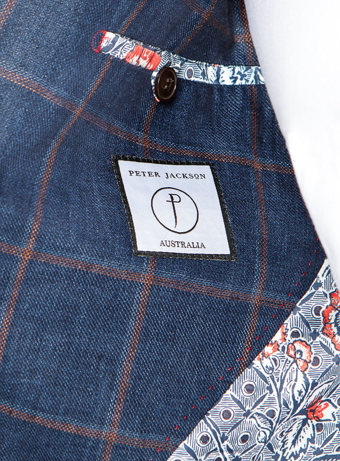 Men {collection_title} Portici Indigo Mulberry Check Jacket Peter Jackson