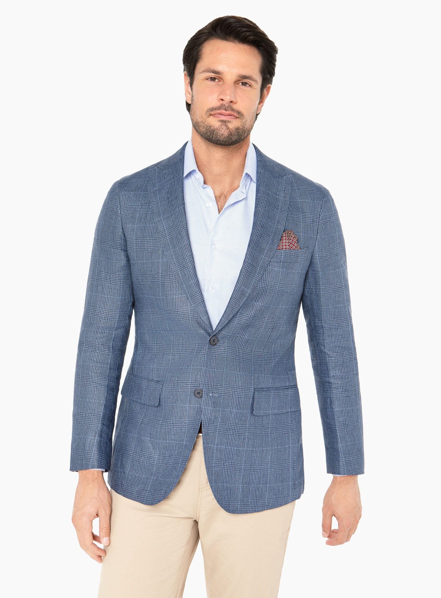 Men {collection_title} Portici Indigo Check Jacket Peter Jackson