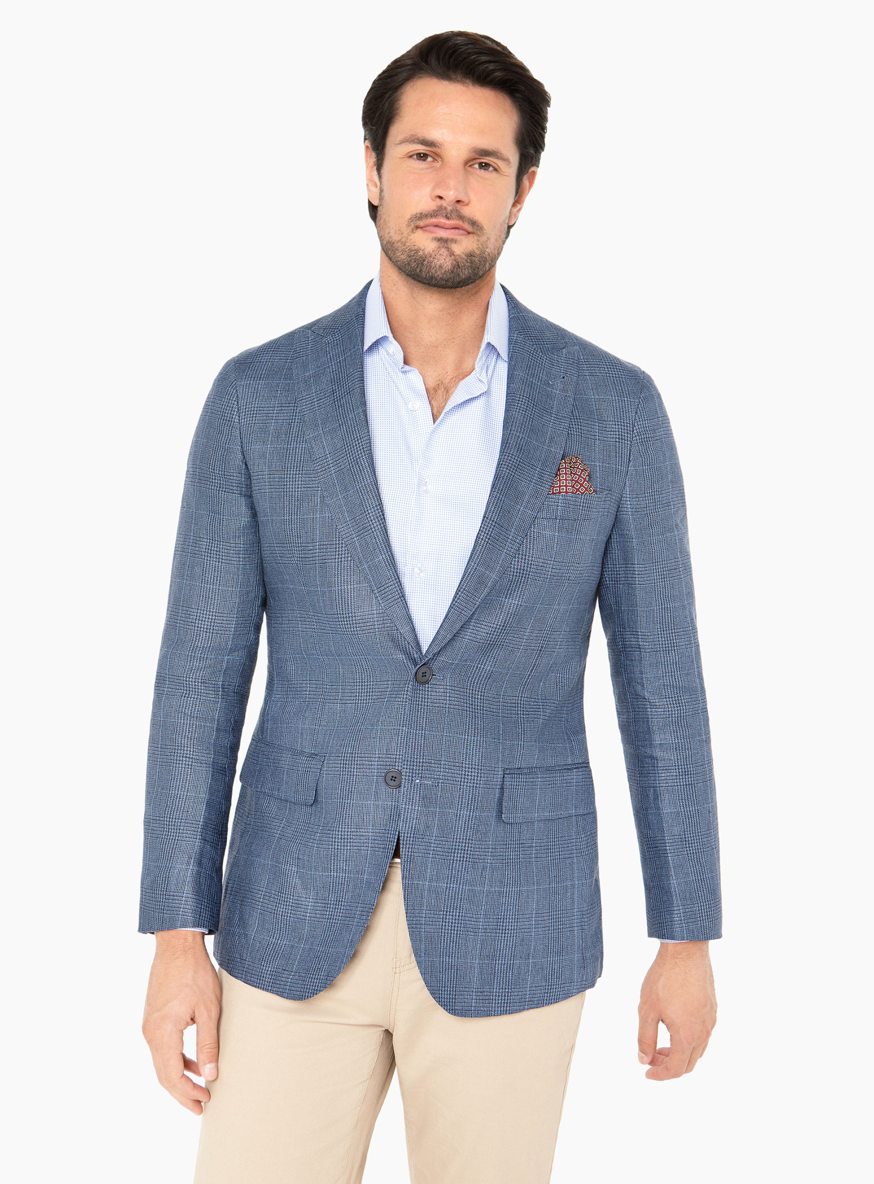 Men {collection_title} Portici Indigo Check Jacket Peter Jackson