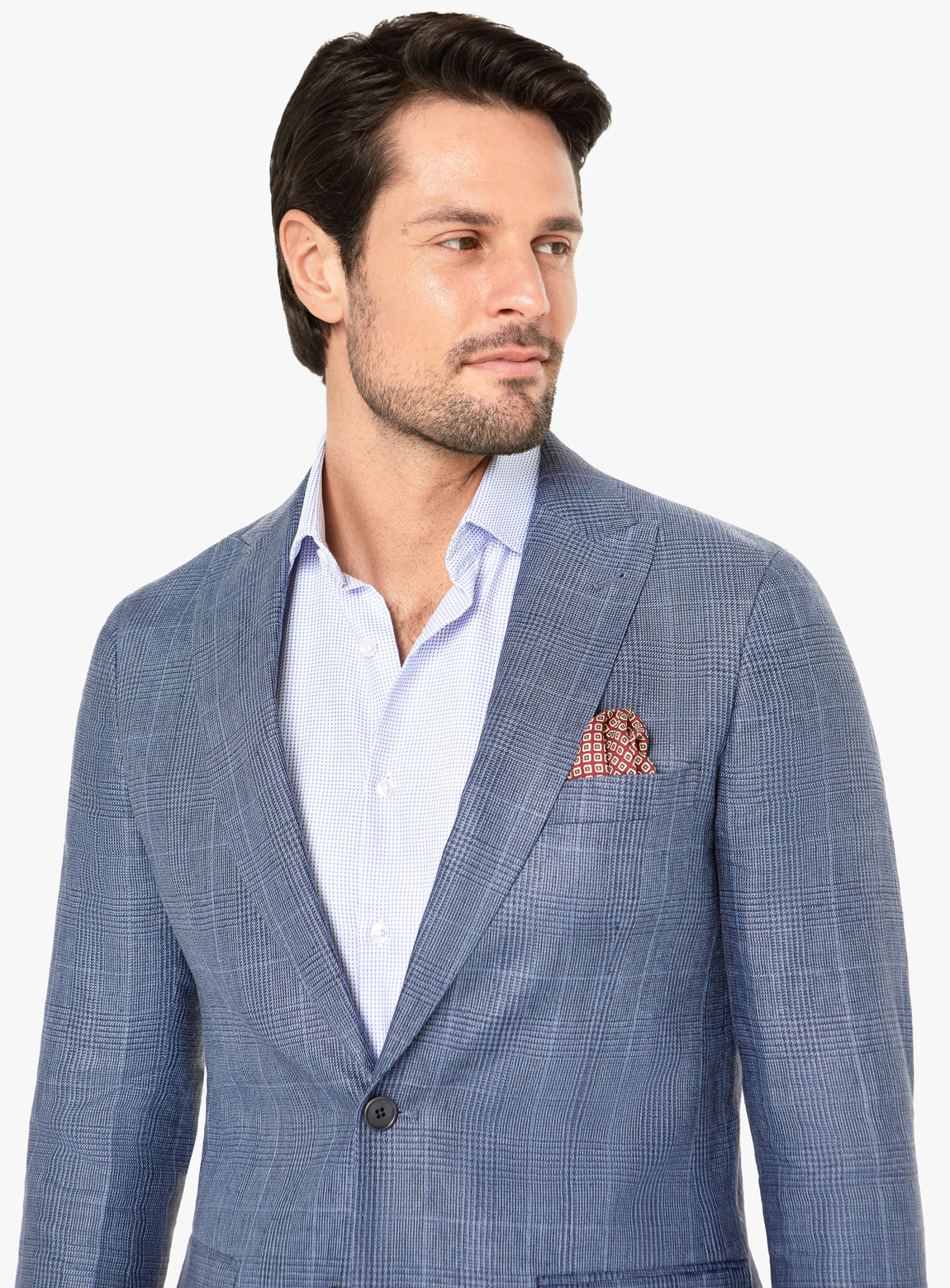 Men {collection_title} Portici Indigo Check Jacket Peter Jackson