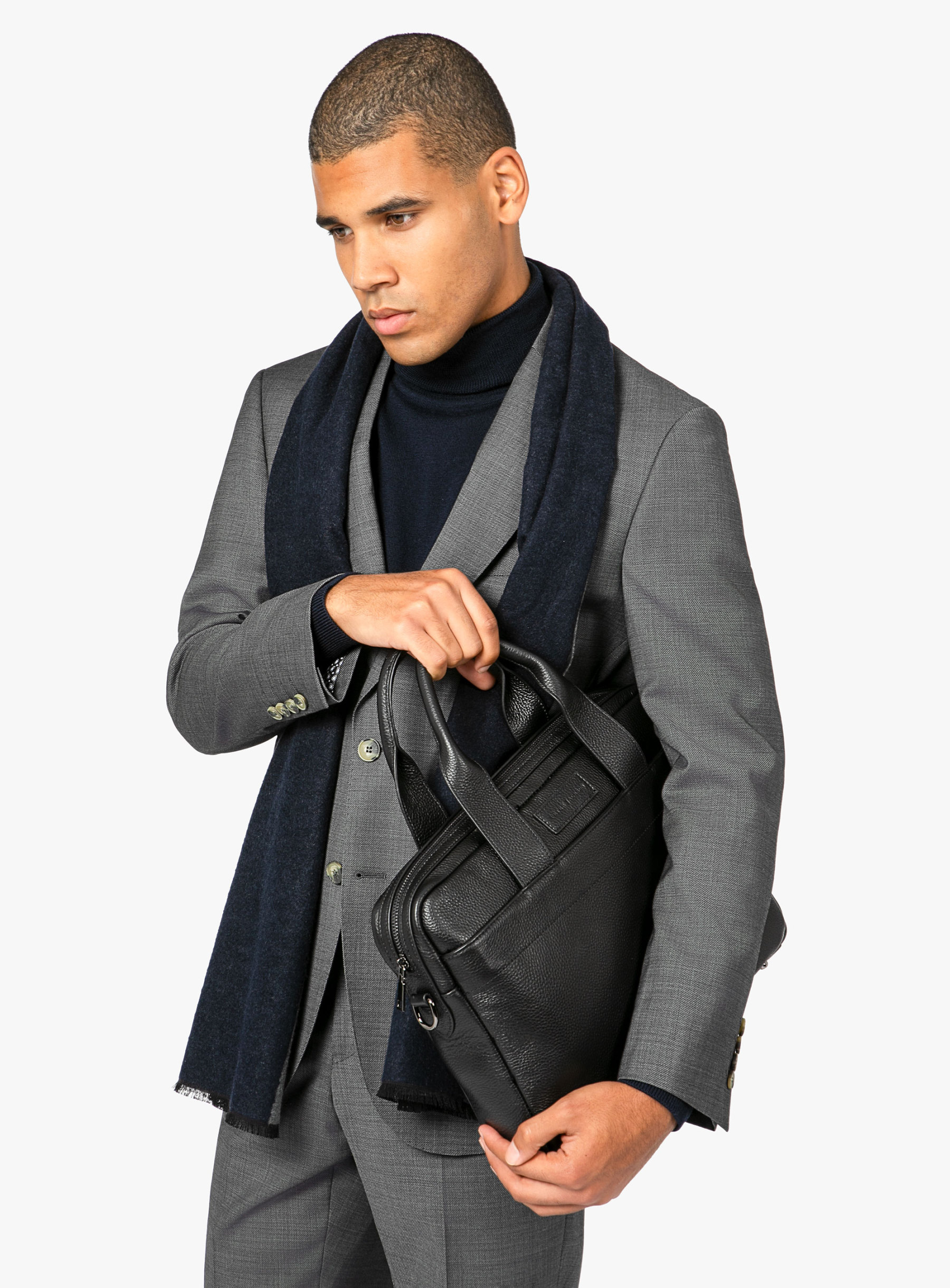 Men {collection_title} Aldo Black Leather Briefcase Peter Jackson