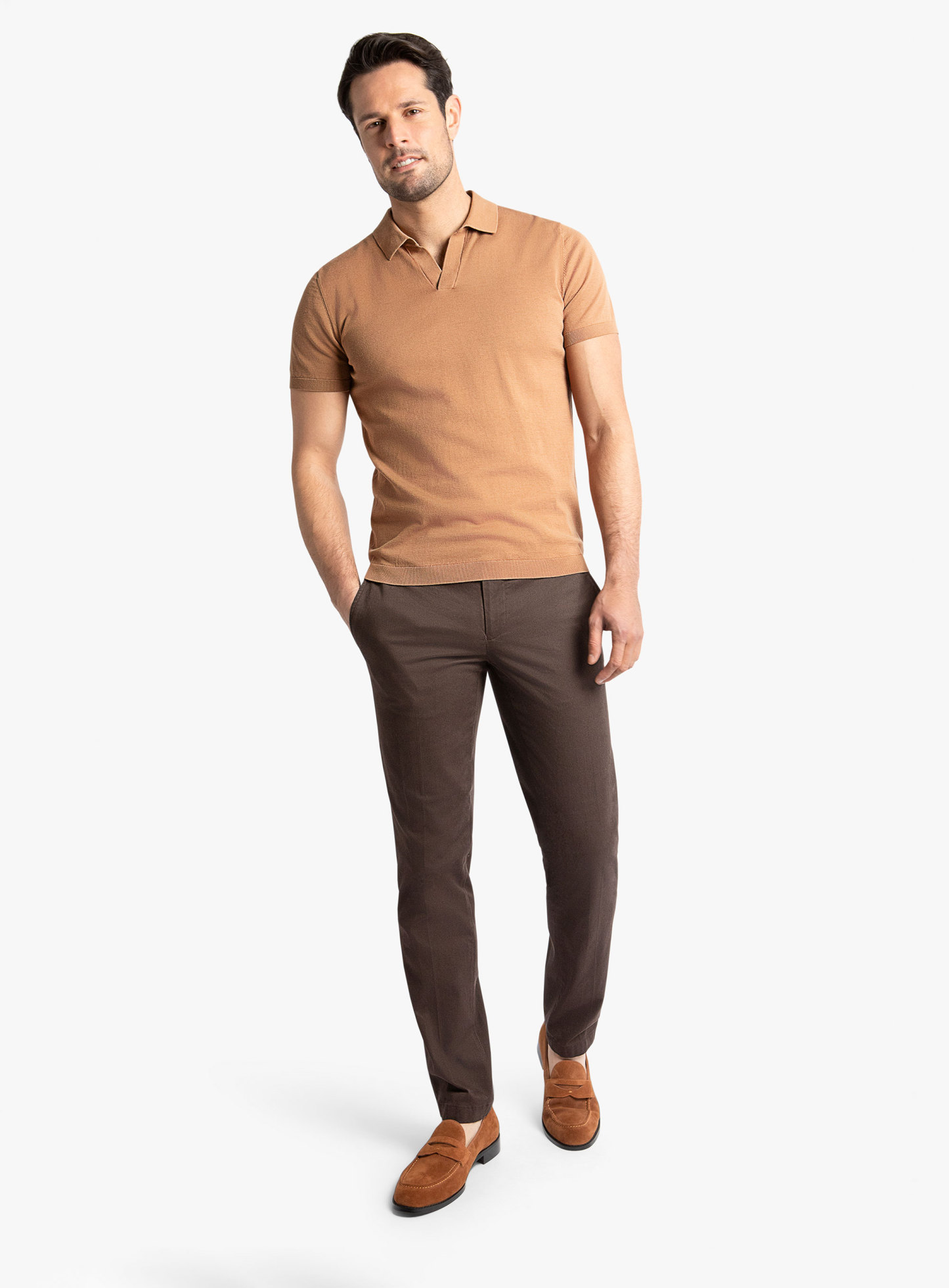 Asti Short Sleeve Chocolate Polo
