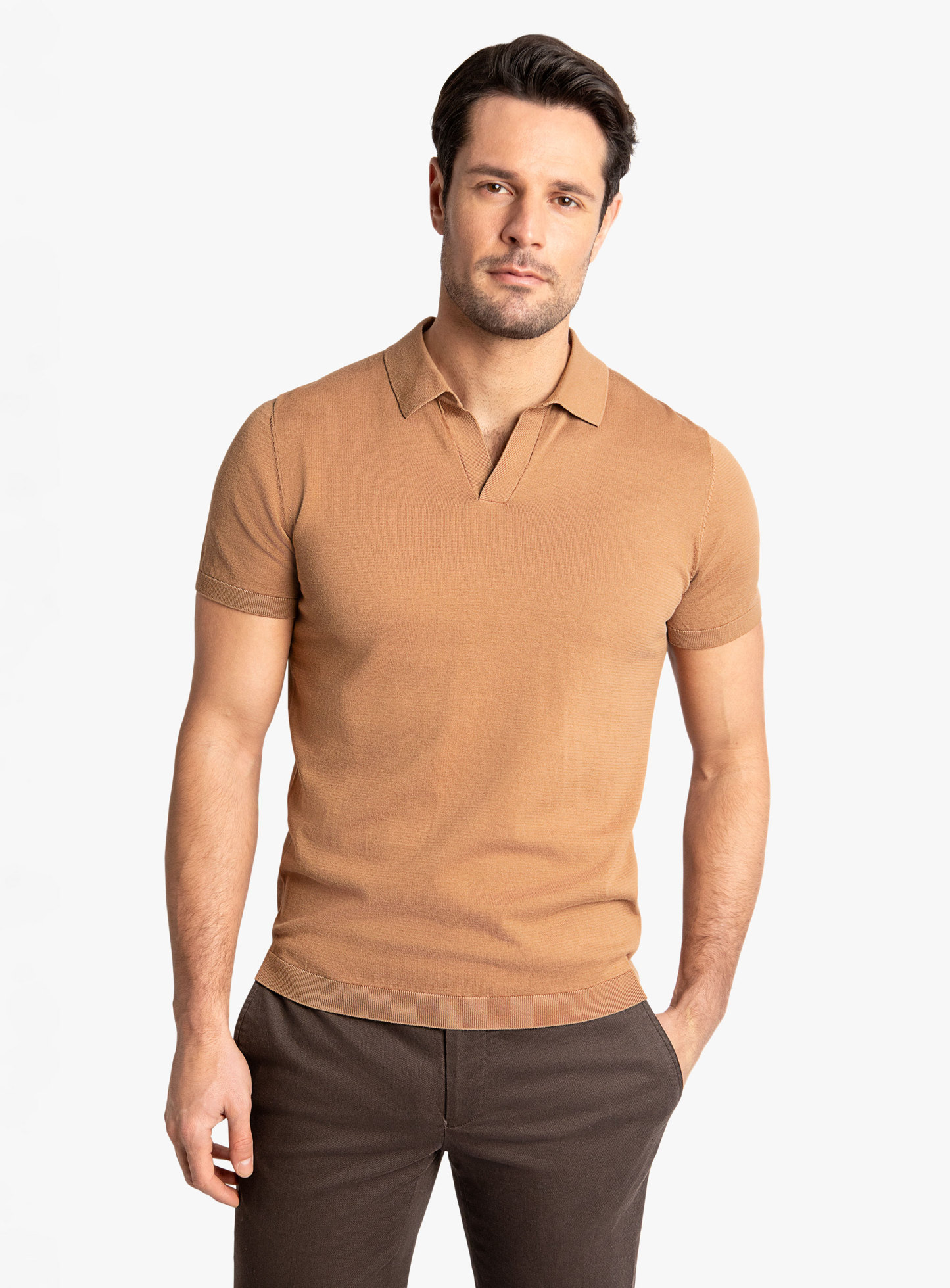 Asti Short Sleeve Chocolate Polo