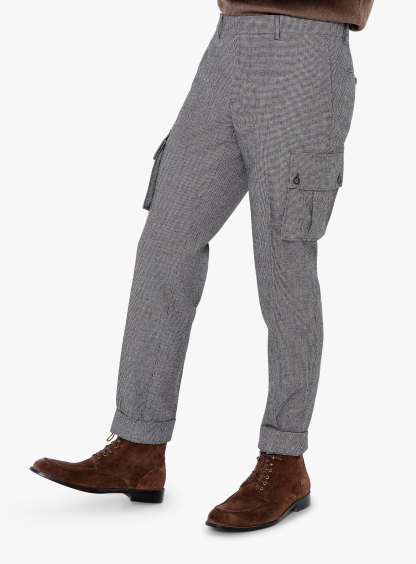 Isla Grey Houndstooth Flannel Cargo