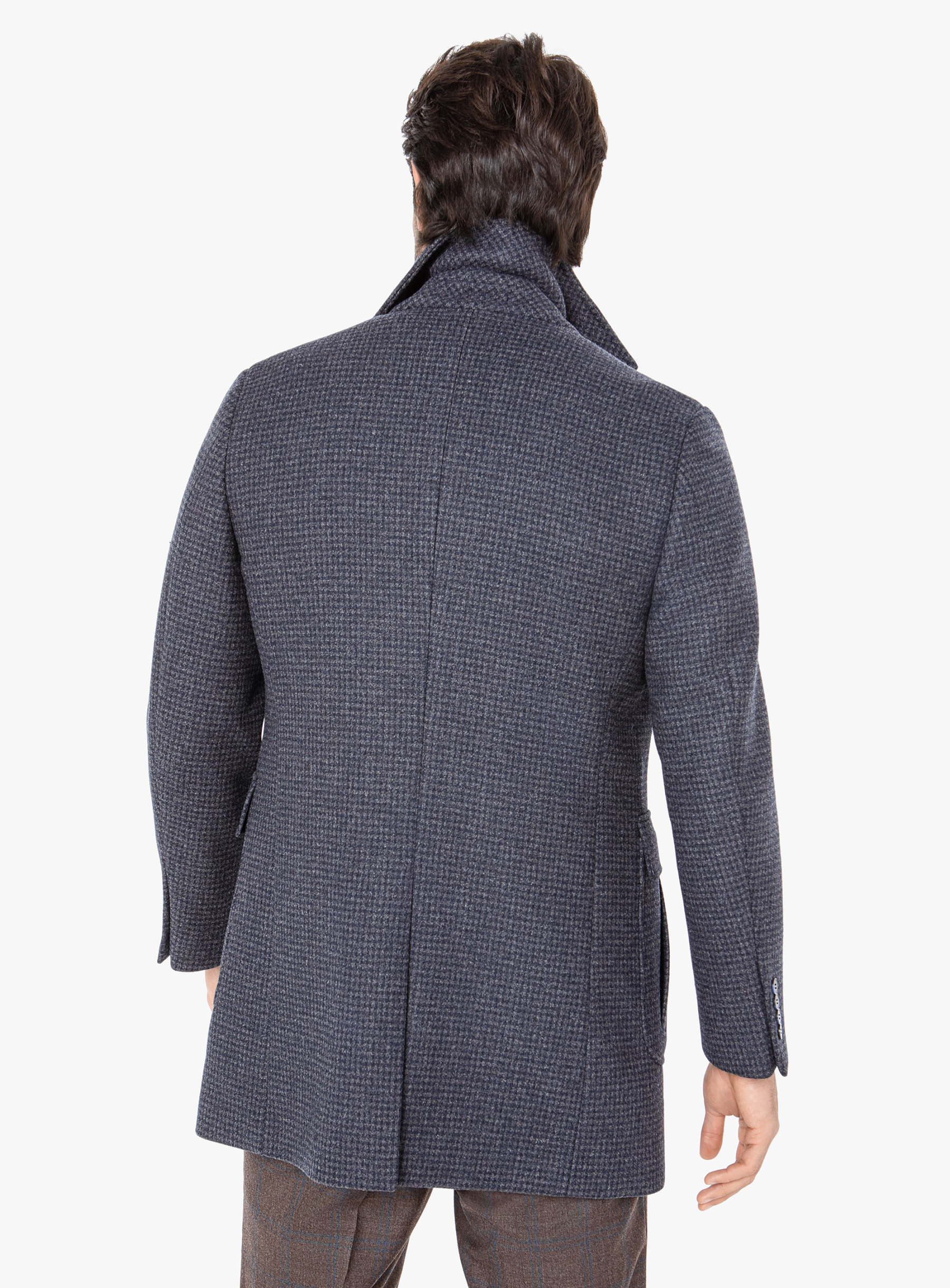 Men {collection_title} Asiago Navy Wool Pile Overcoat Peter Jackson