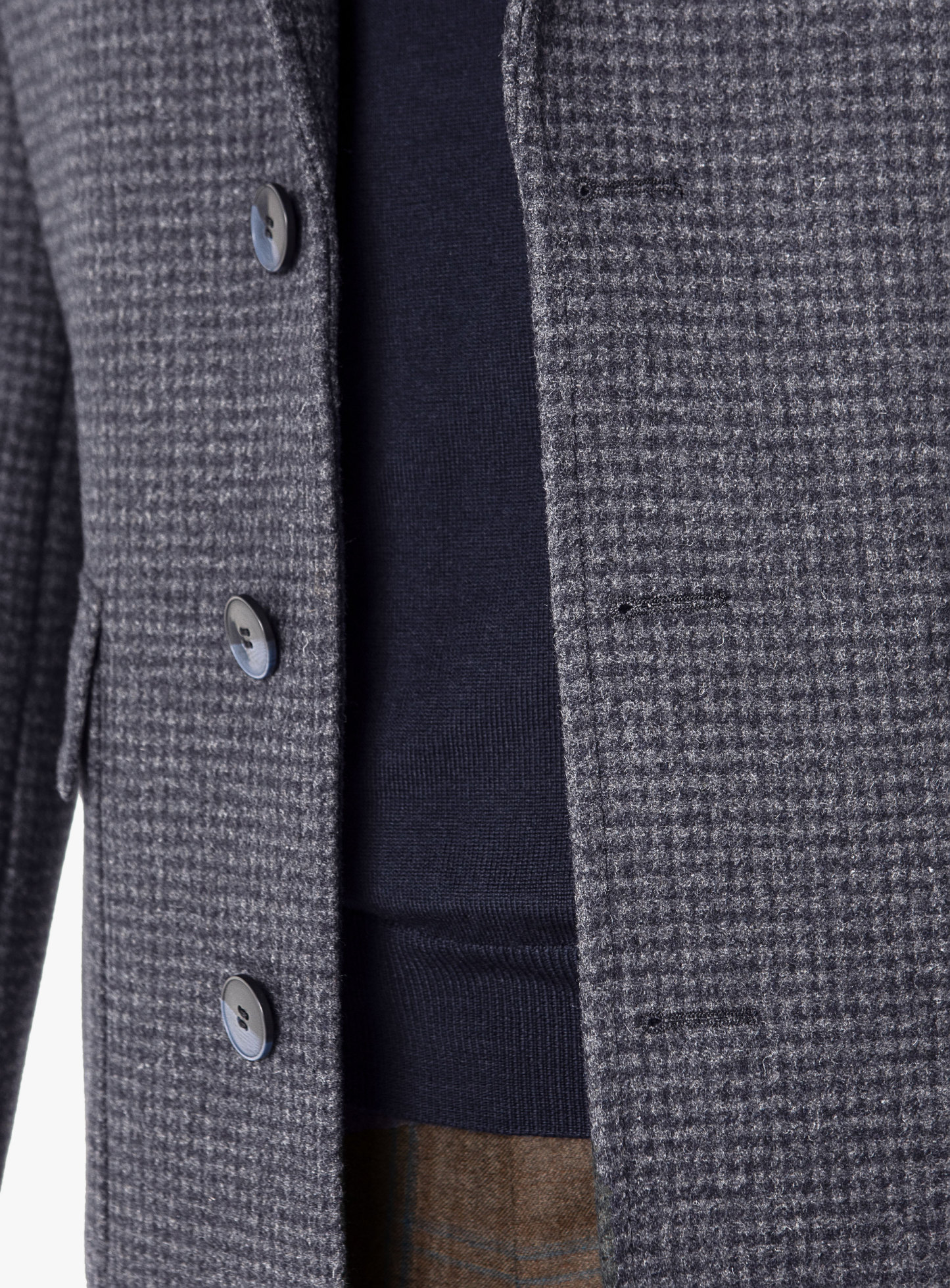 Men {collection_title} Asiago Navy Wool Pile Overcoat Peter Jackson
