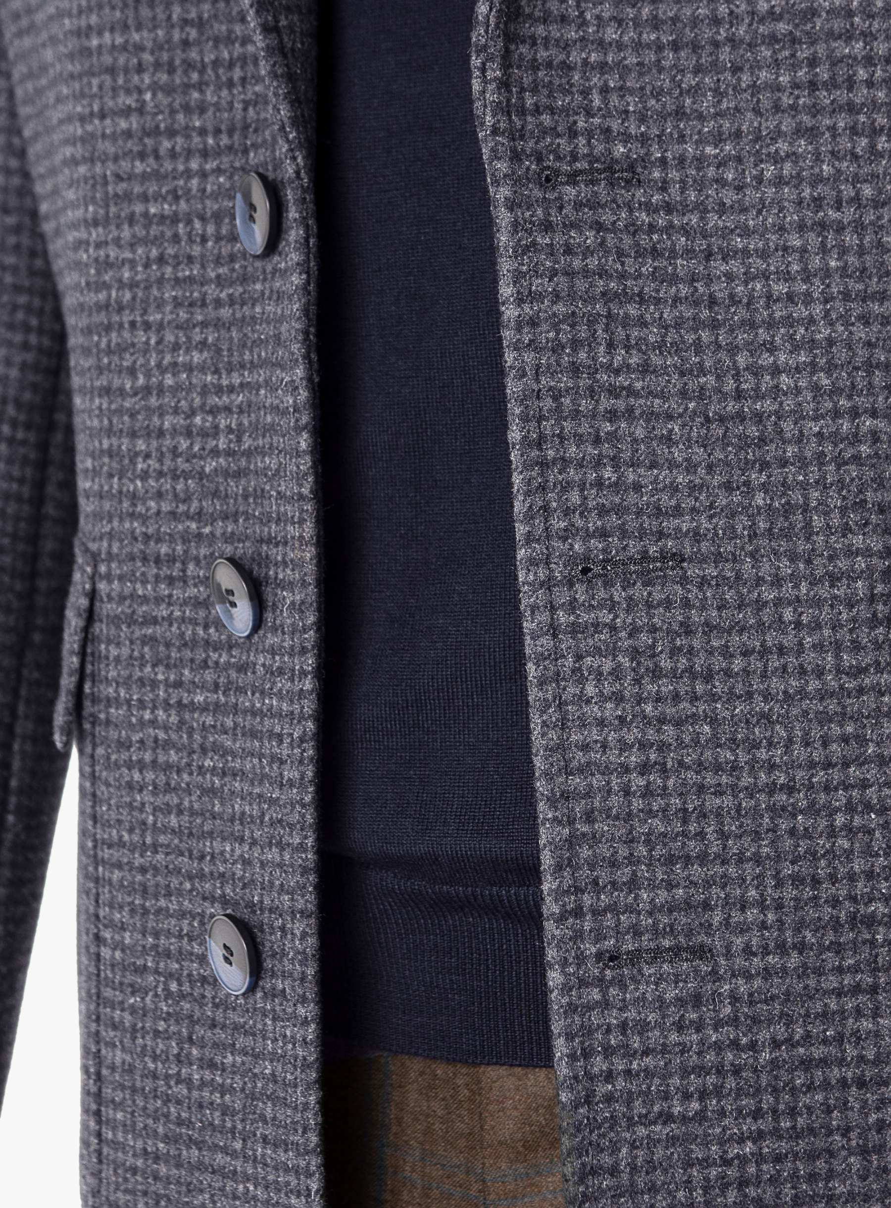 Men {collection_title} Asiago Navy Wool Pile Overcoat Peter Jackson