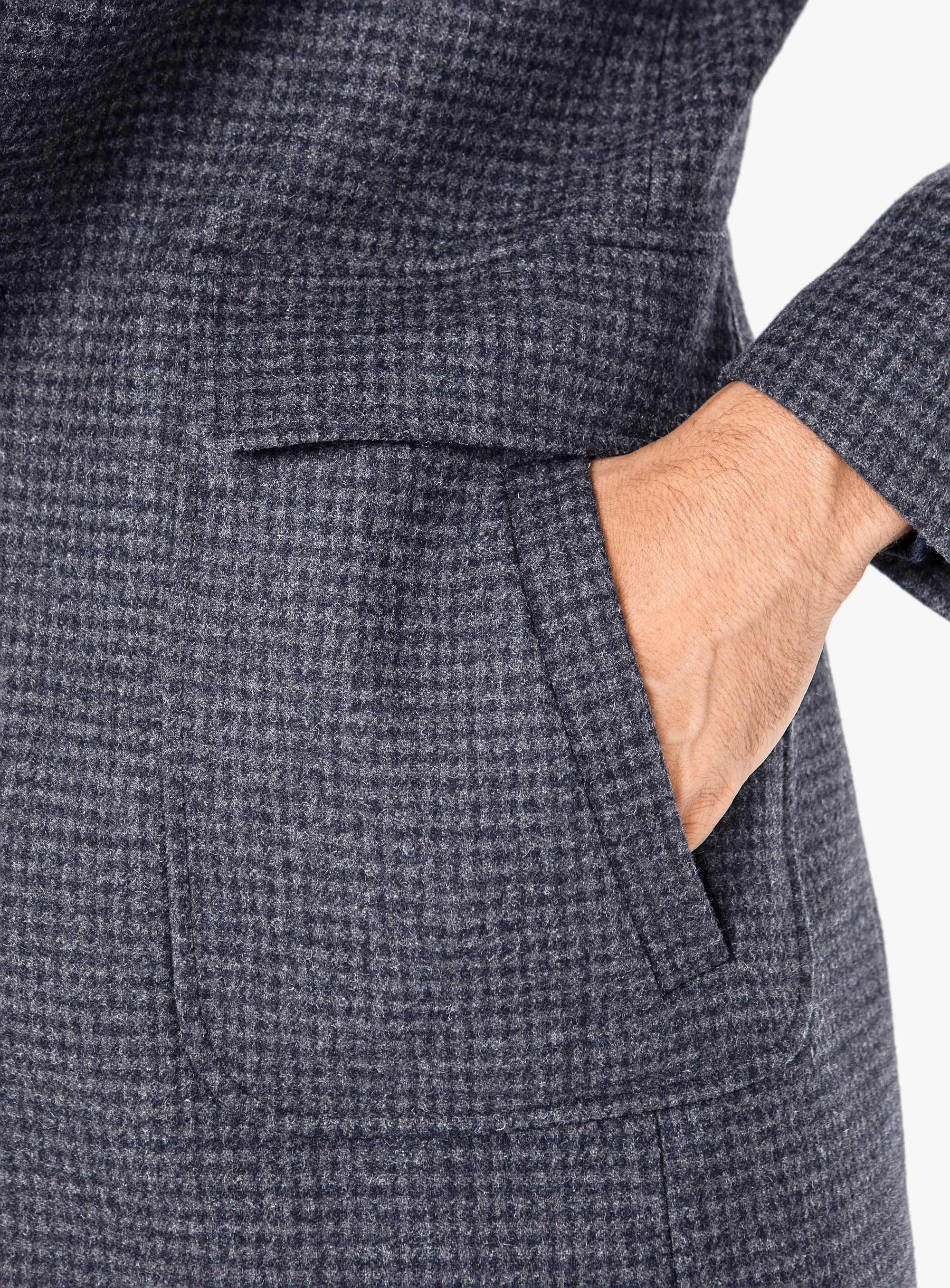 Men {collection_title} Asiago Navy Wool Pile Overcoat Peter Jackson