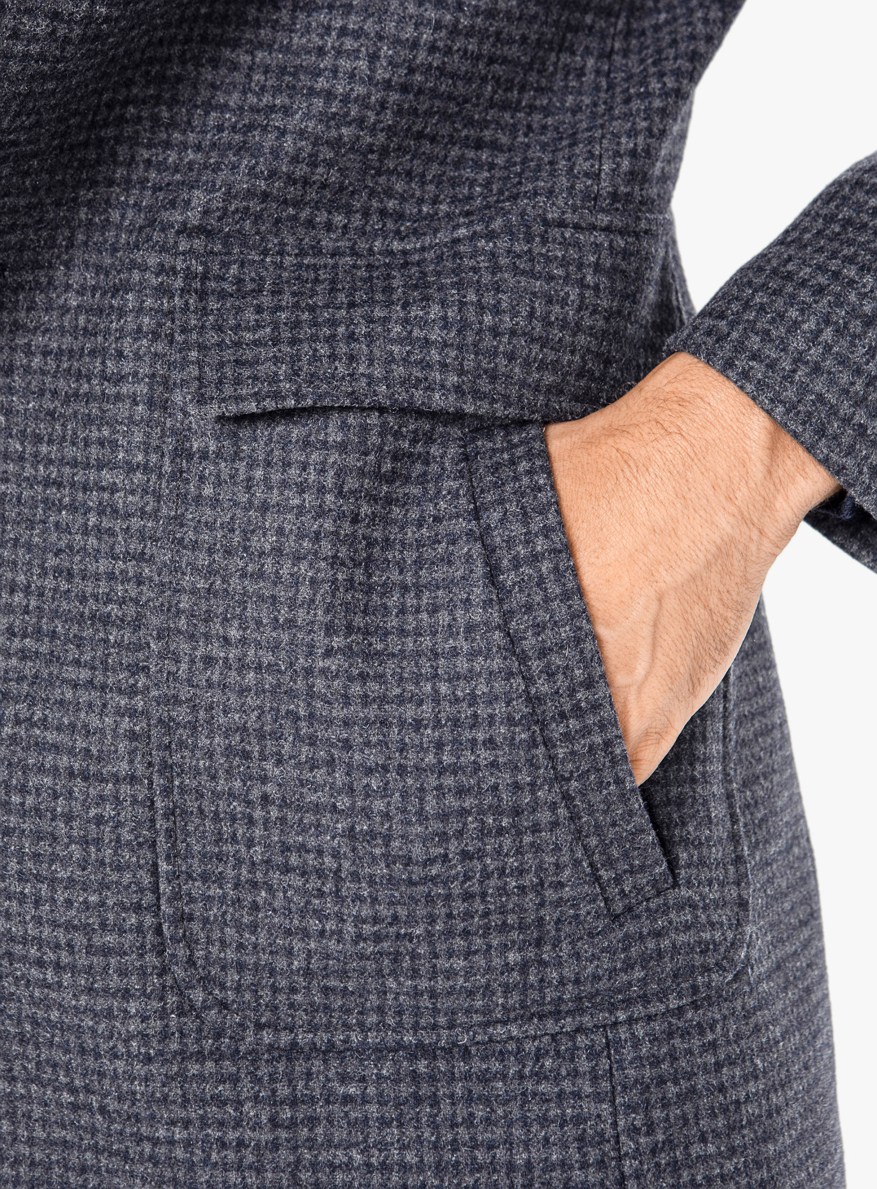 Men {collection_title} Asiago Navy Wool Pile Overcoat Peter Jackson
