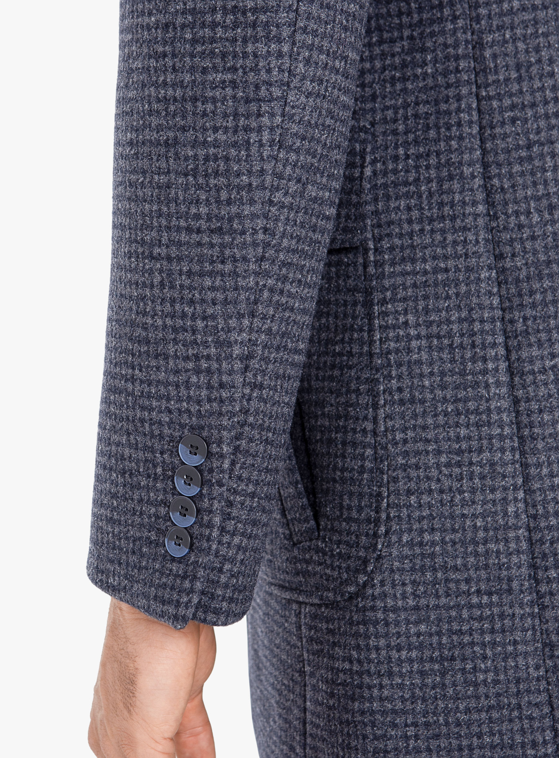 Men {collection_title} Asiago Navy Wool Pile Overcoat Peter Jackson
