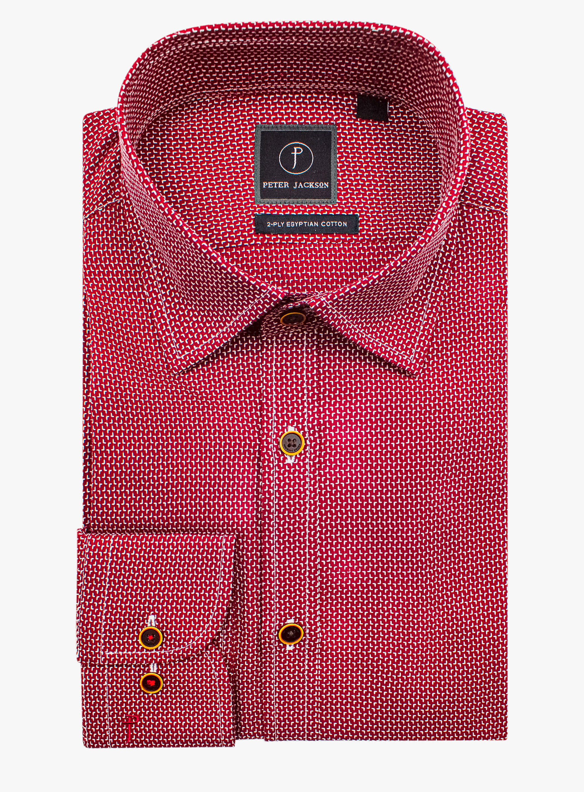 Bolzano Burgundy Jacquard Shirt