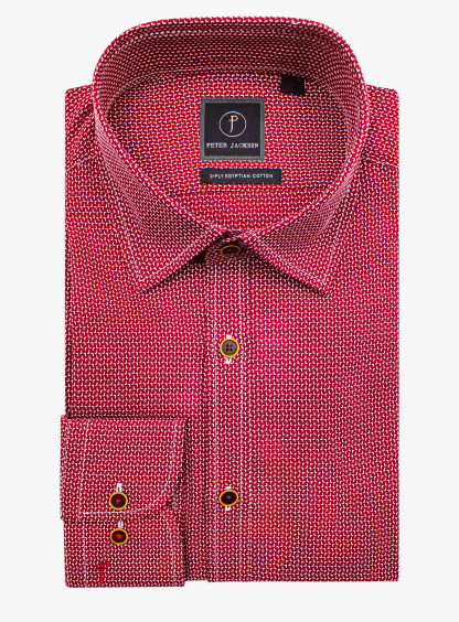 Bolzano Burgundy Jacquard Shirt