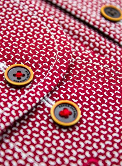 Bolzano Burgundy Jacquard Shirt