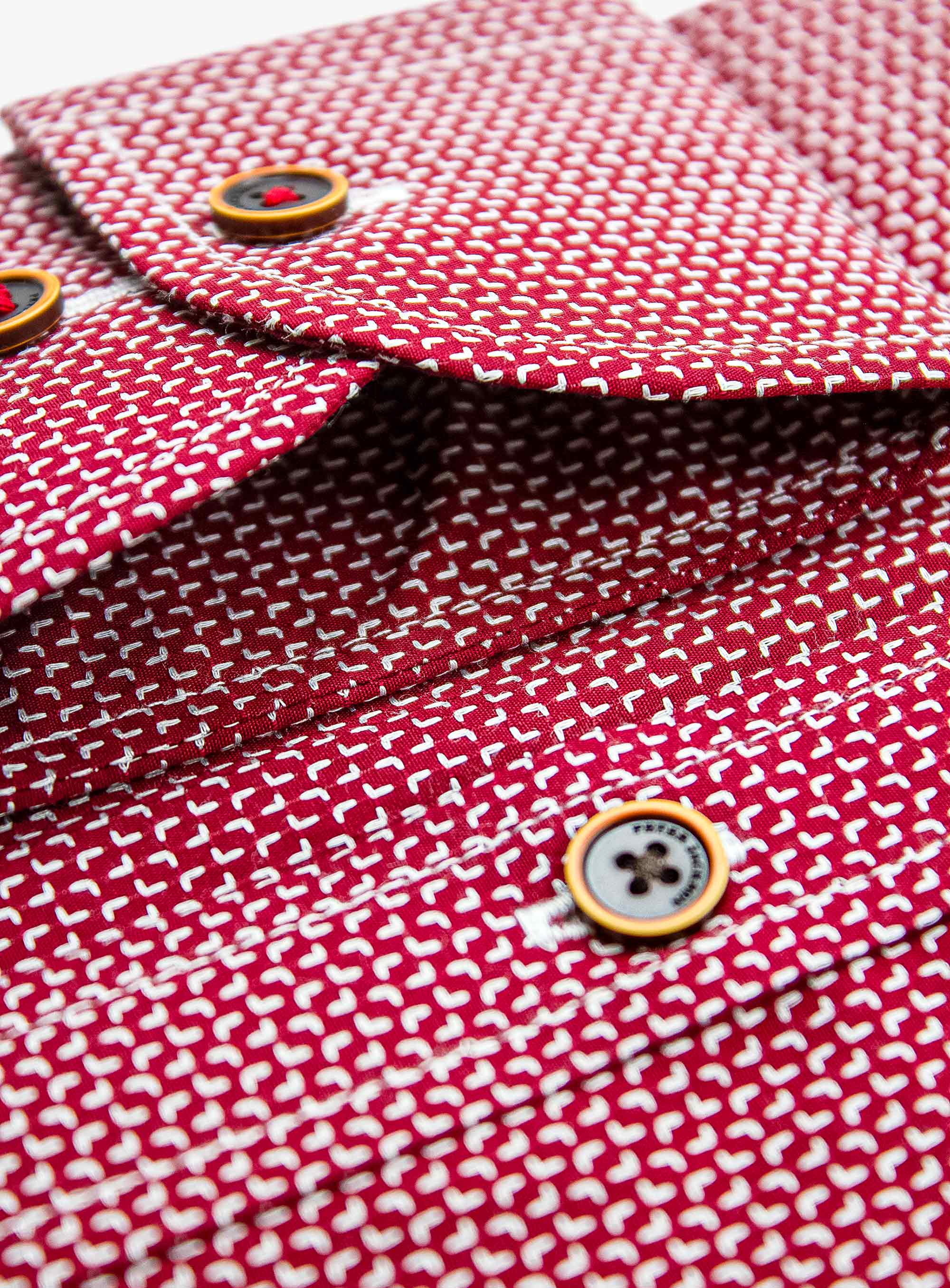 Bolzano Burgundy Jacquard Shirt