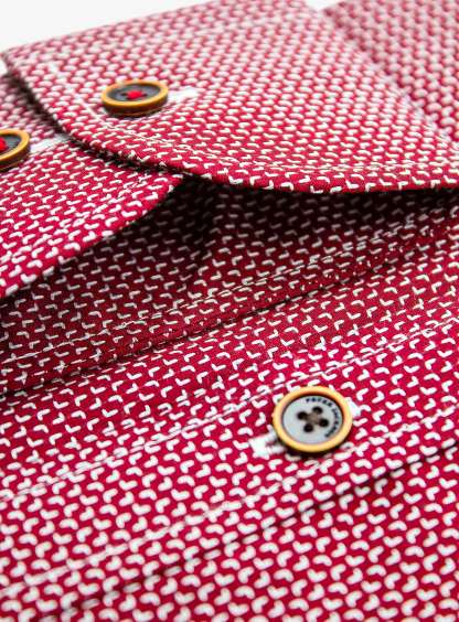 Bolzano Burgundy Jacquard Shirt