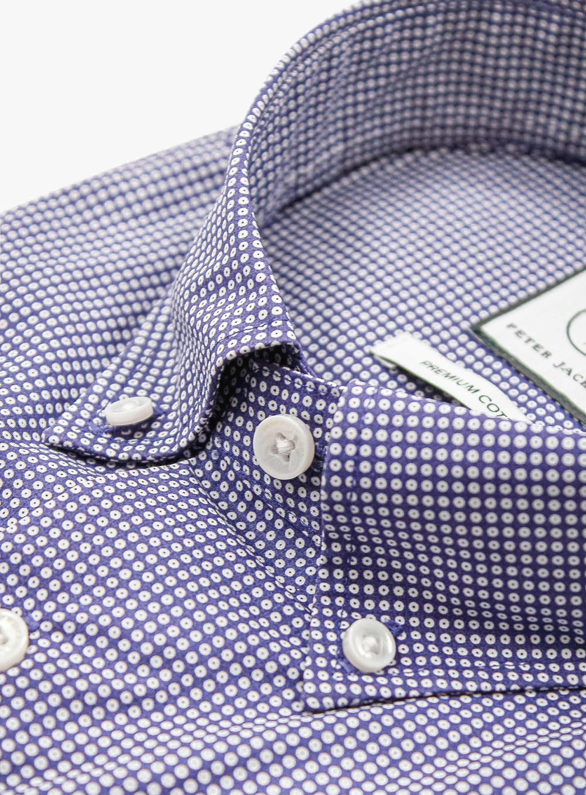 Men {collection_title} Vittoria Navy Dot print shirt Peter Jackson