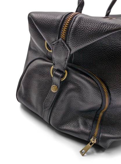 Men {collection_title} Alessio Black Pebbled Leather Bag Peter Jackson