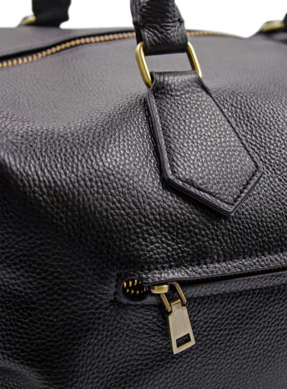 Men {collection_title} Alessio Black Pebbled Leather Bag Peter Jackson