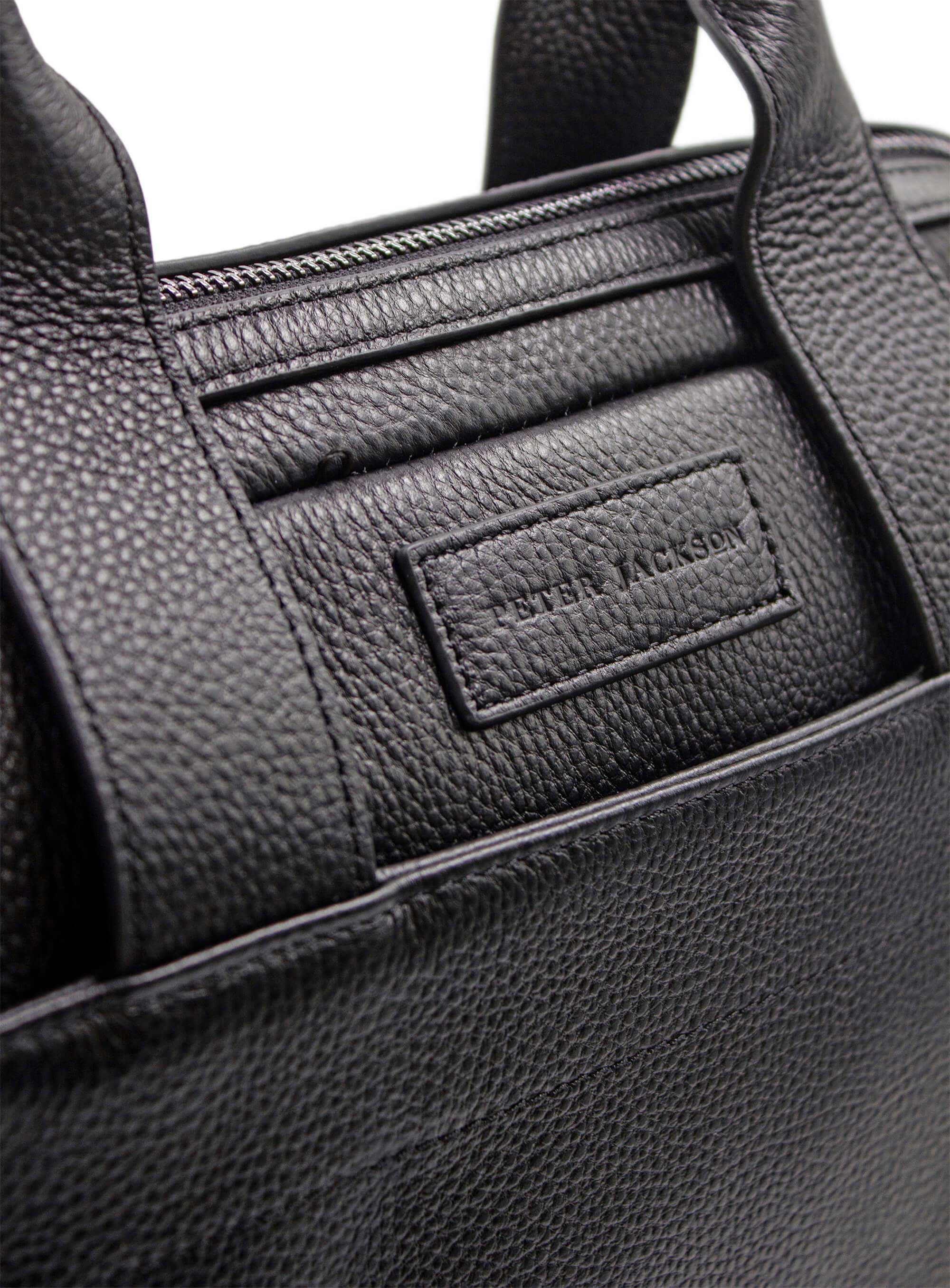 Men {collection_title} Aldo Black Leather Briefcase Peter Jackson