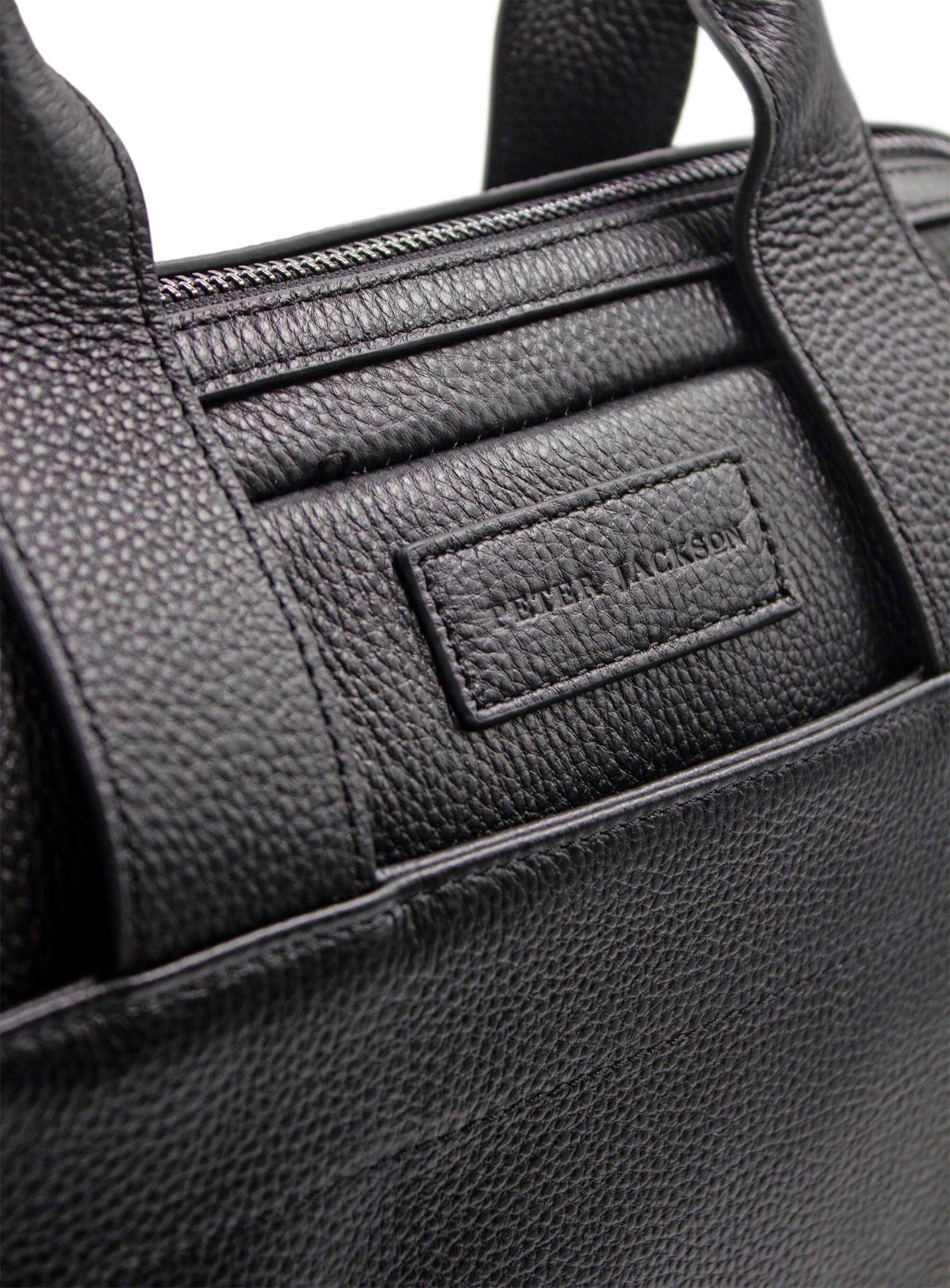 Men {collection_title} Aldo Black Leather Briefcase Peter Jackson