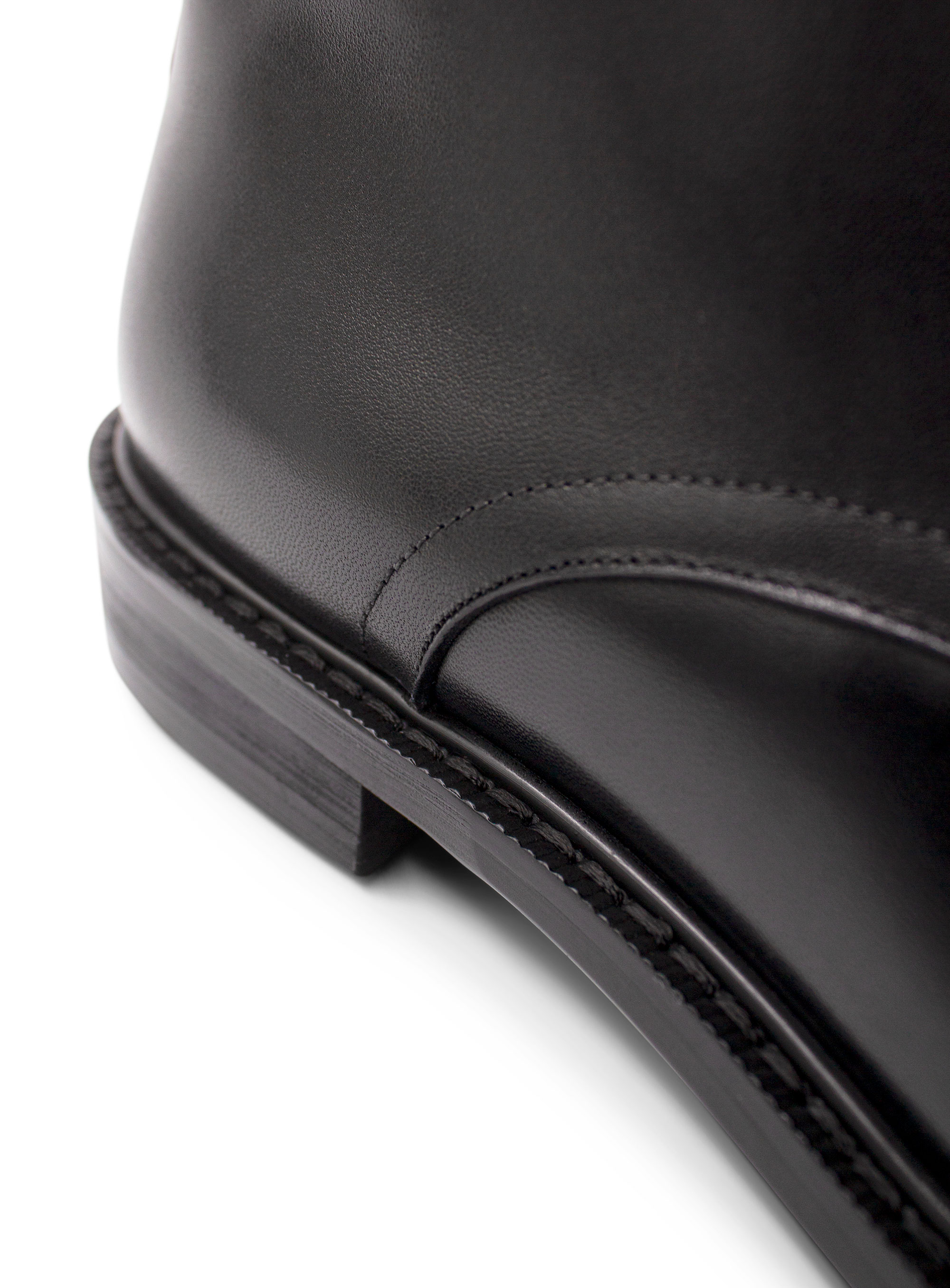 Massimo Black Semi-Brogue Boot
