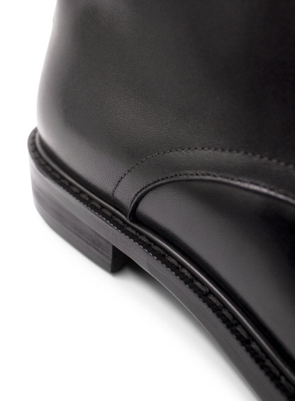 Massimo Black Semi-Brogue Boot