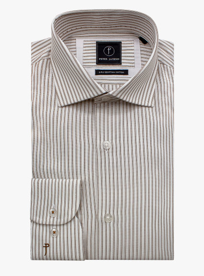 Milan Classic Stripe Chocolate Shirt