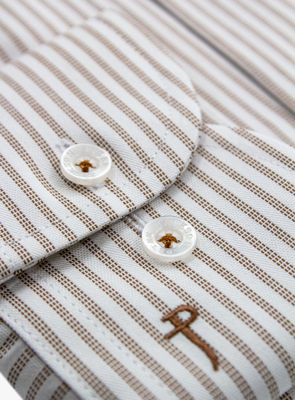 Milan Classic Stripe Chocolate Shirt