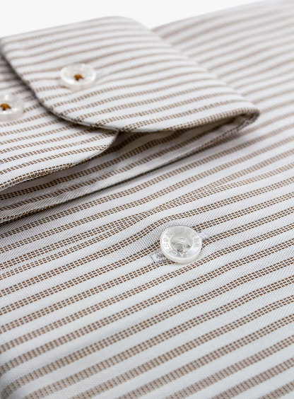 Milan Classic Stripe Chocolate Shirt