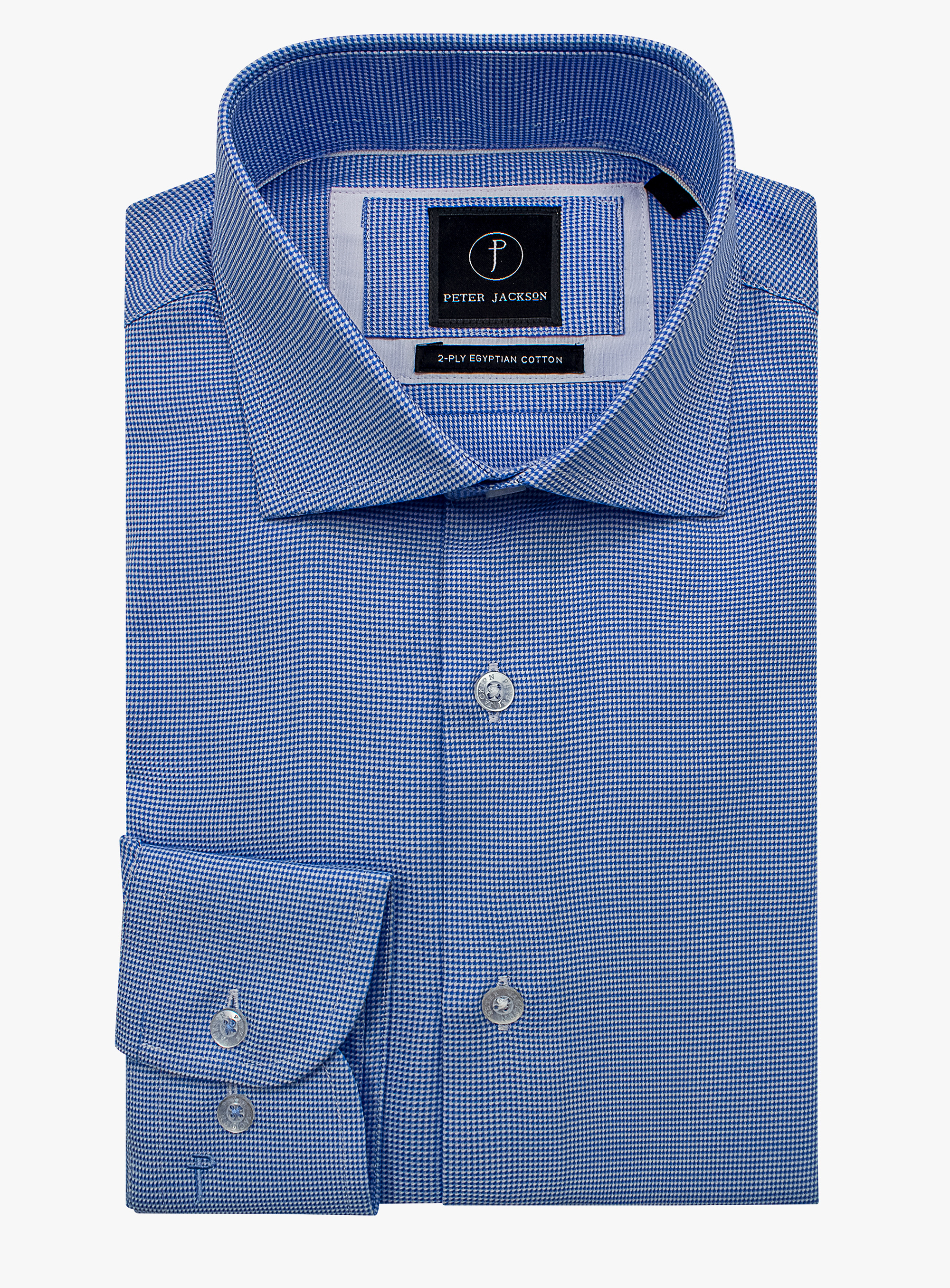 Milan Blue and White Puppytooth Shirt